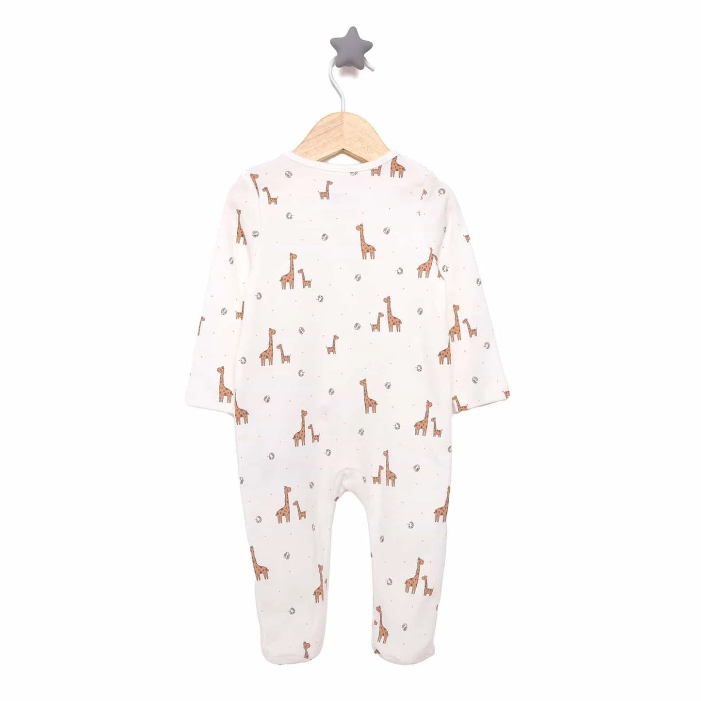 HelloBaby Newborn Girl Footed Jumpsuit - Ecru