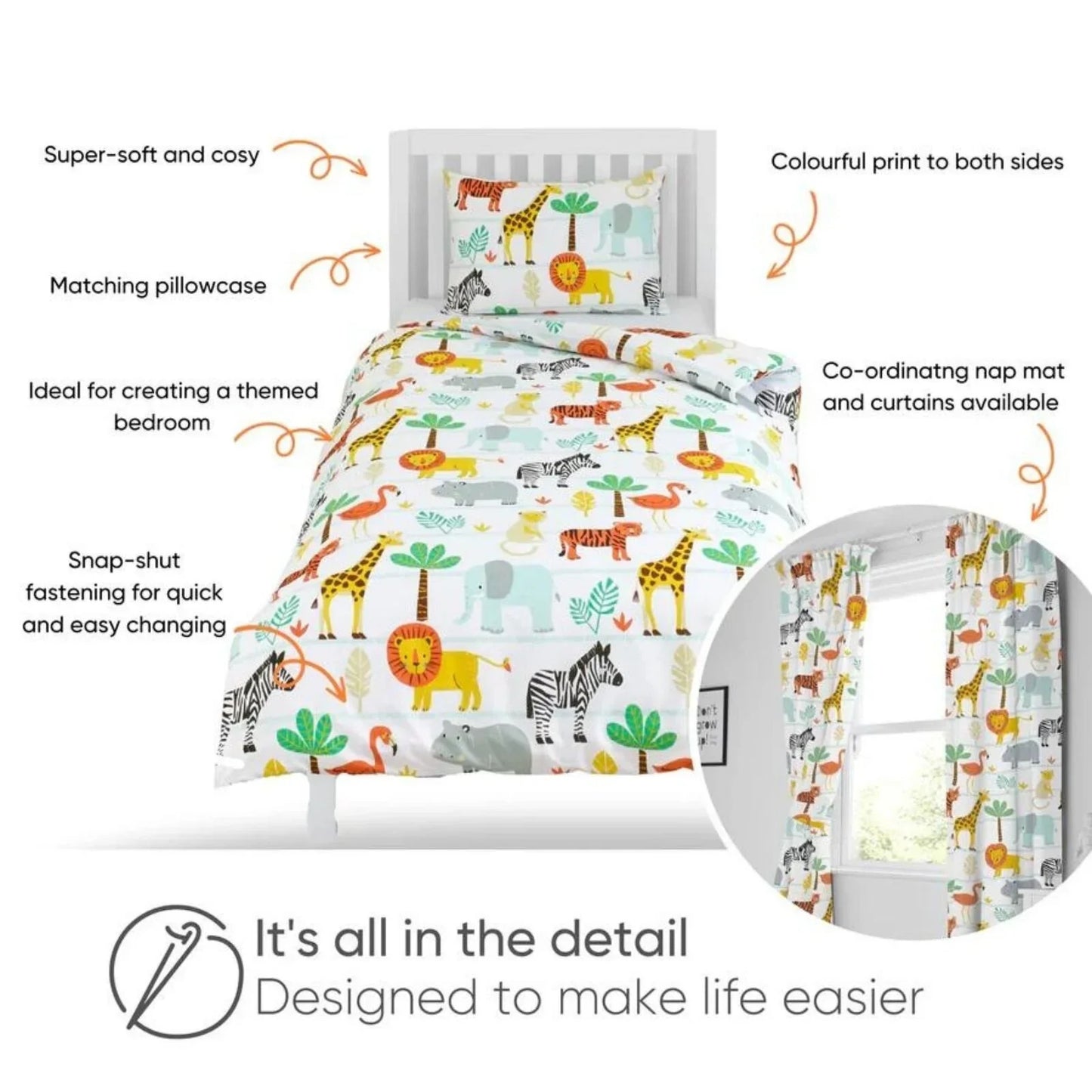 Bloomsbury Mill Single Duvet Set - Safari Adventure