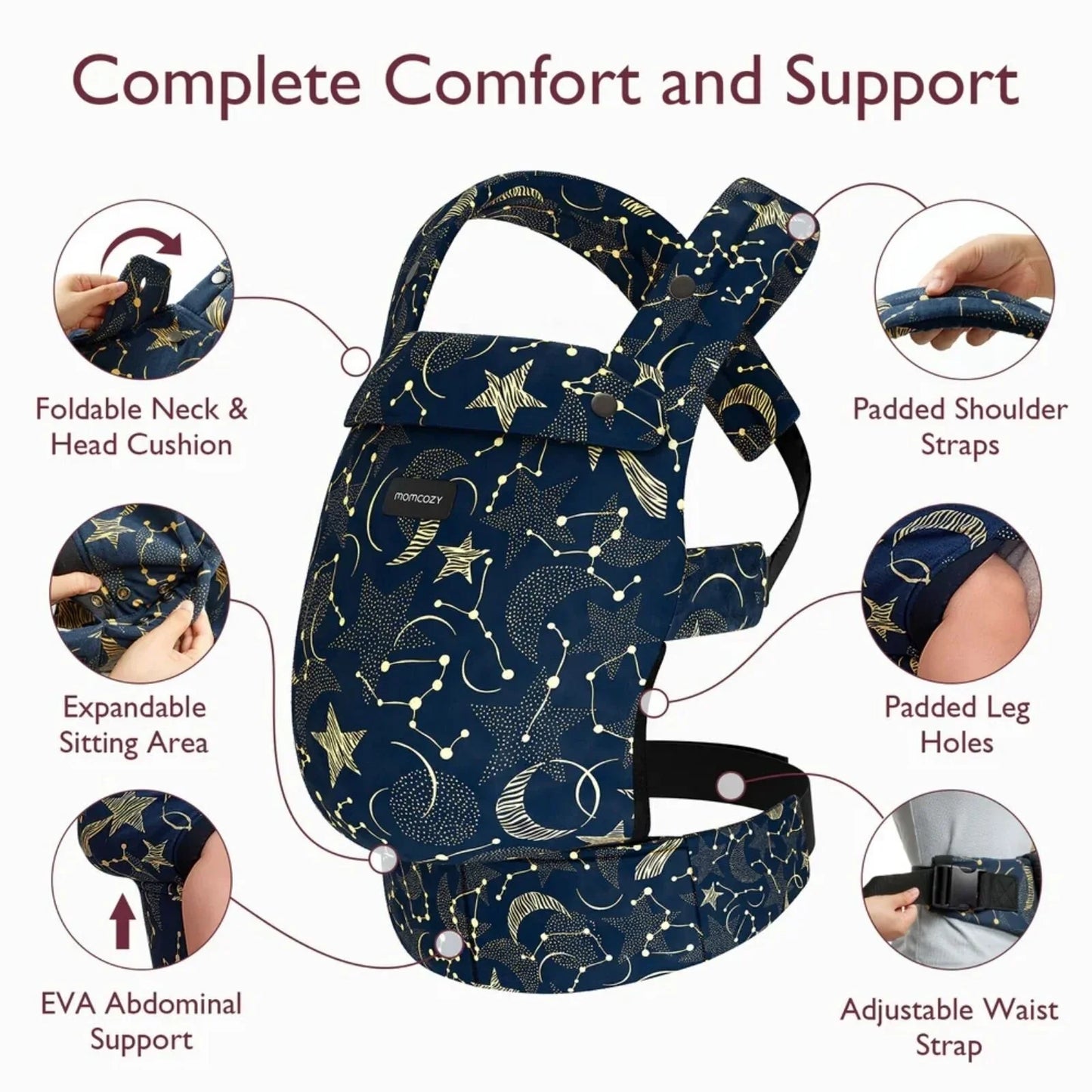 Momcozy Baby Carrier Newborn to Toddler Cotton - Starry Night