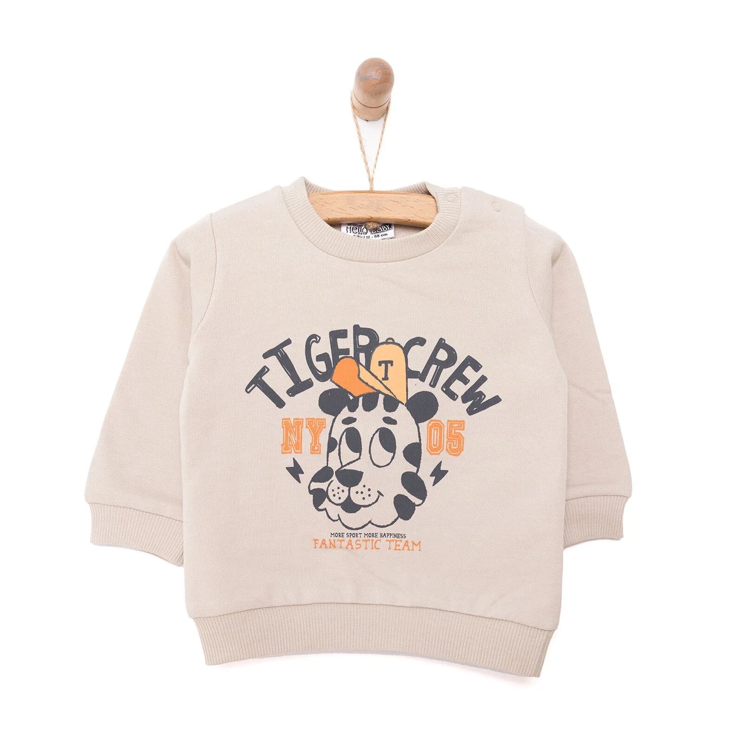 HelloBaby Basic Low Raised Tiger Crew Printed Sweatshirt