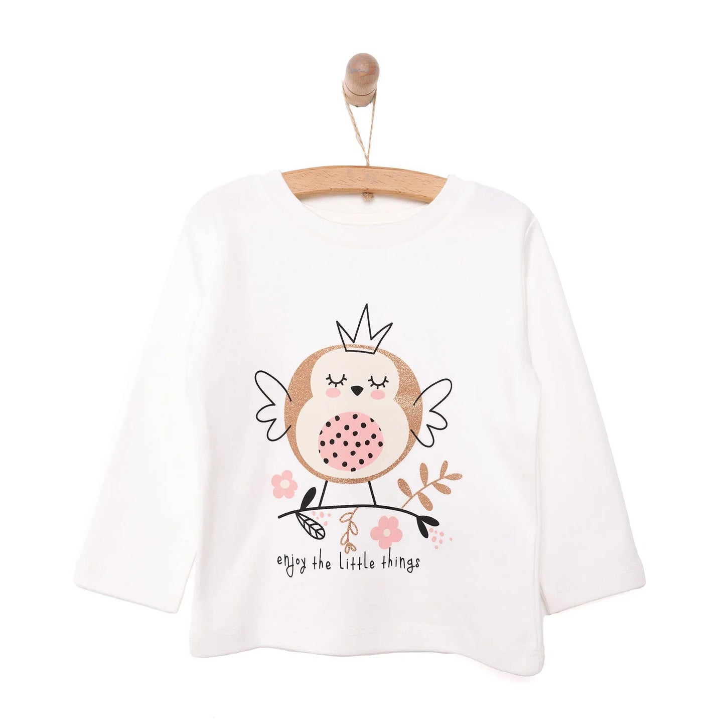 HelloBaby Baby Girl Long Sleeve T-shirt - Ecru
