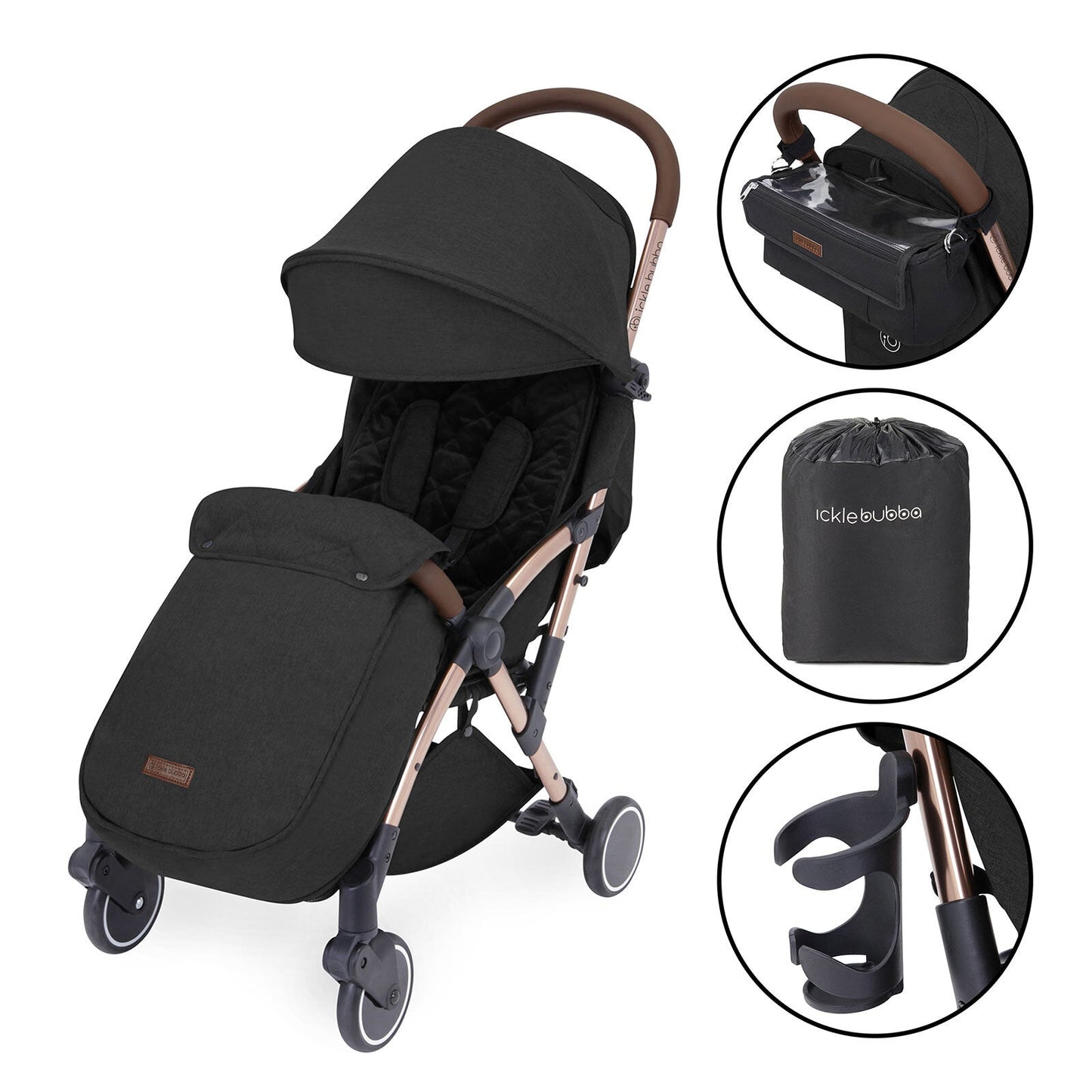 Ickle Bubba Globe Prime Stroller Black