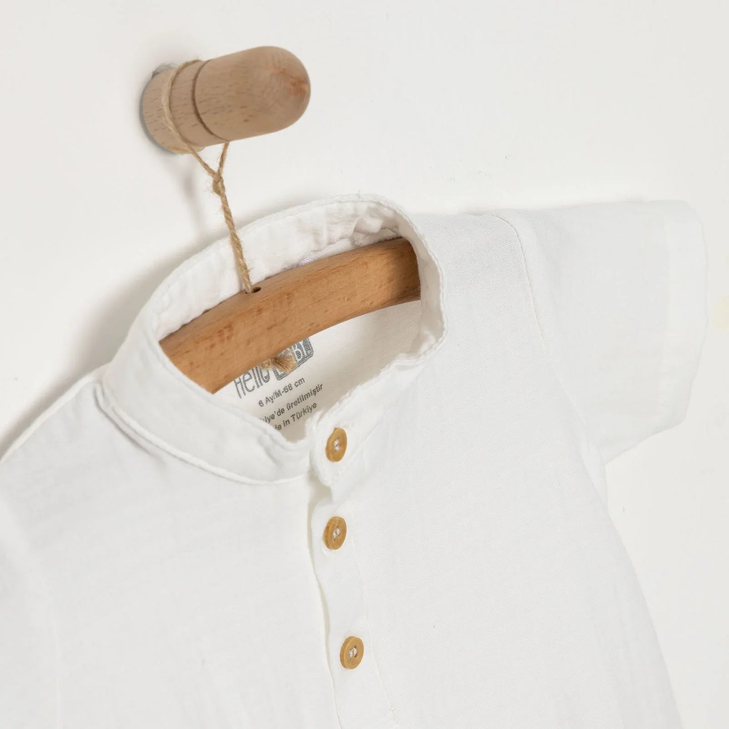 HelloBaby Baby Boy Short Sleeve Shirt Body - White