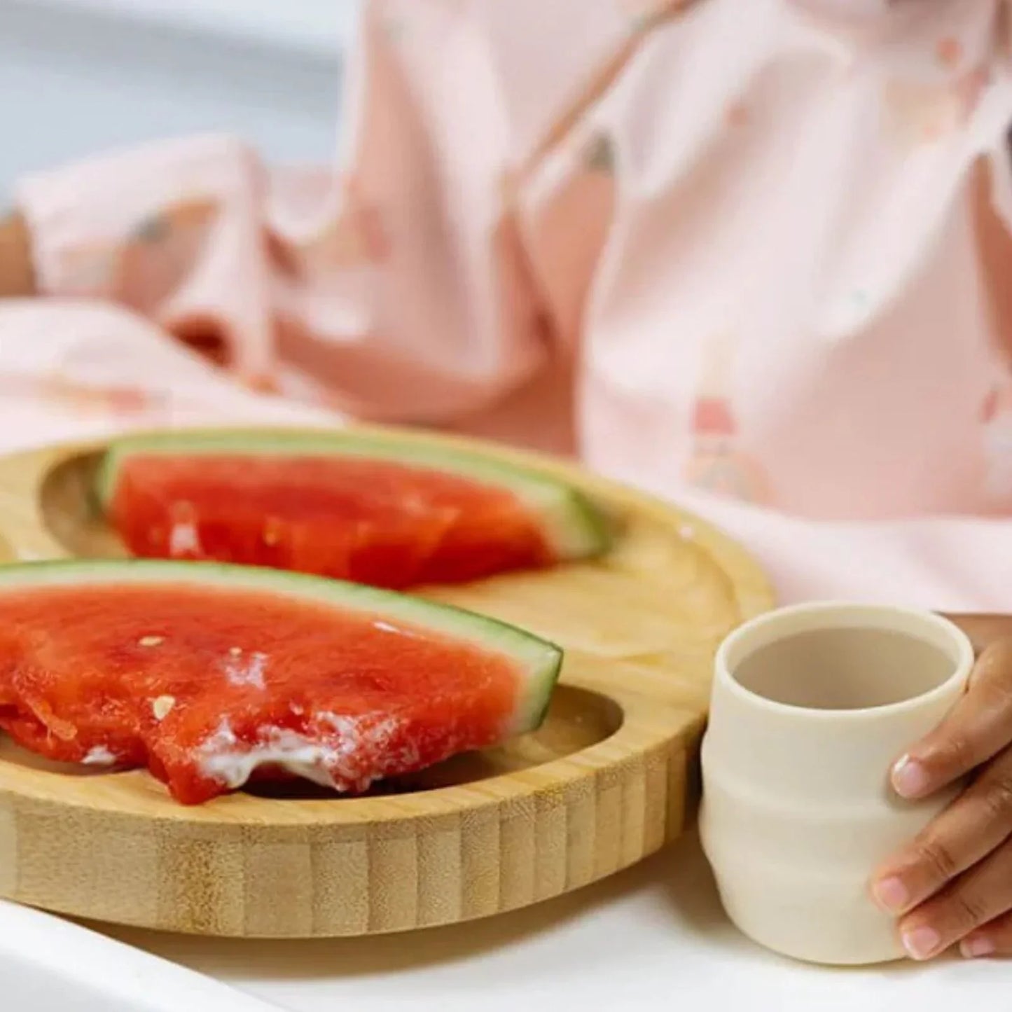 Bibado Natural Bamboo Suction Divider Plate - Fawn