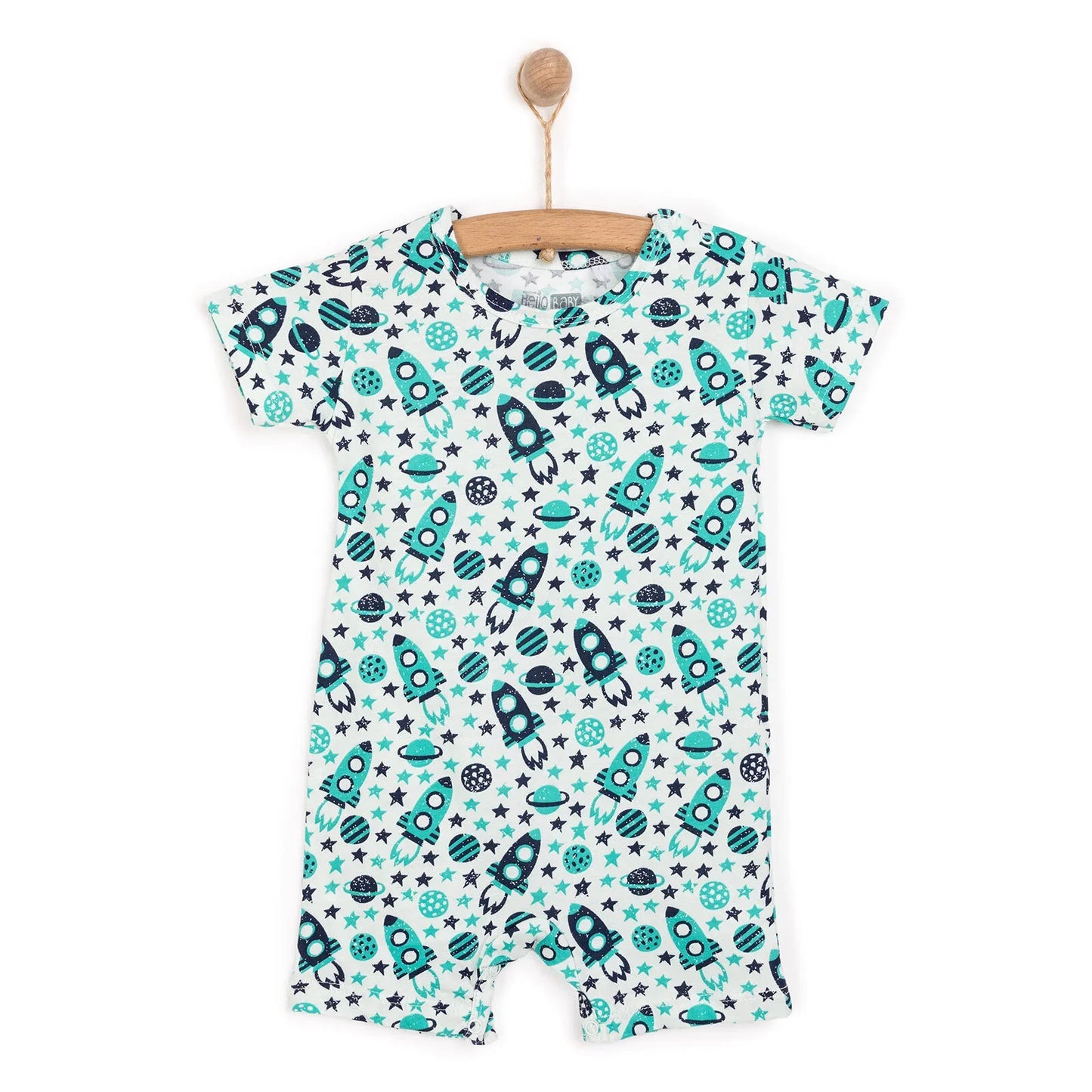 HelloBaby Boy Short Overalls - Green