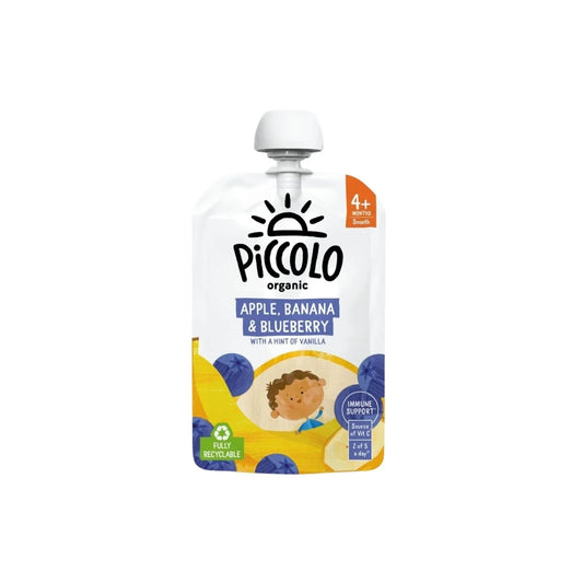 Piccolo Organic Apple Banana & Blueberry 4+ months 100g