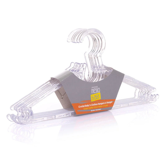 HelloBaby Crystal Transparent Hanger 6 pcs - White
