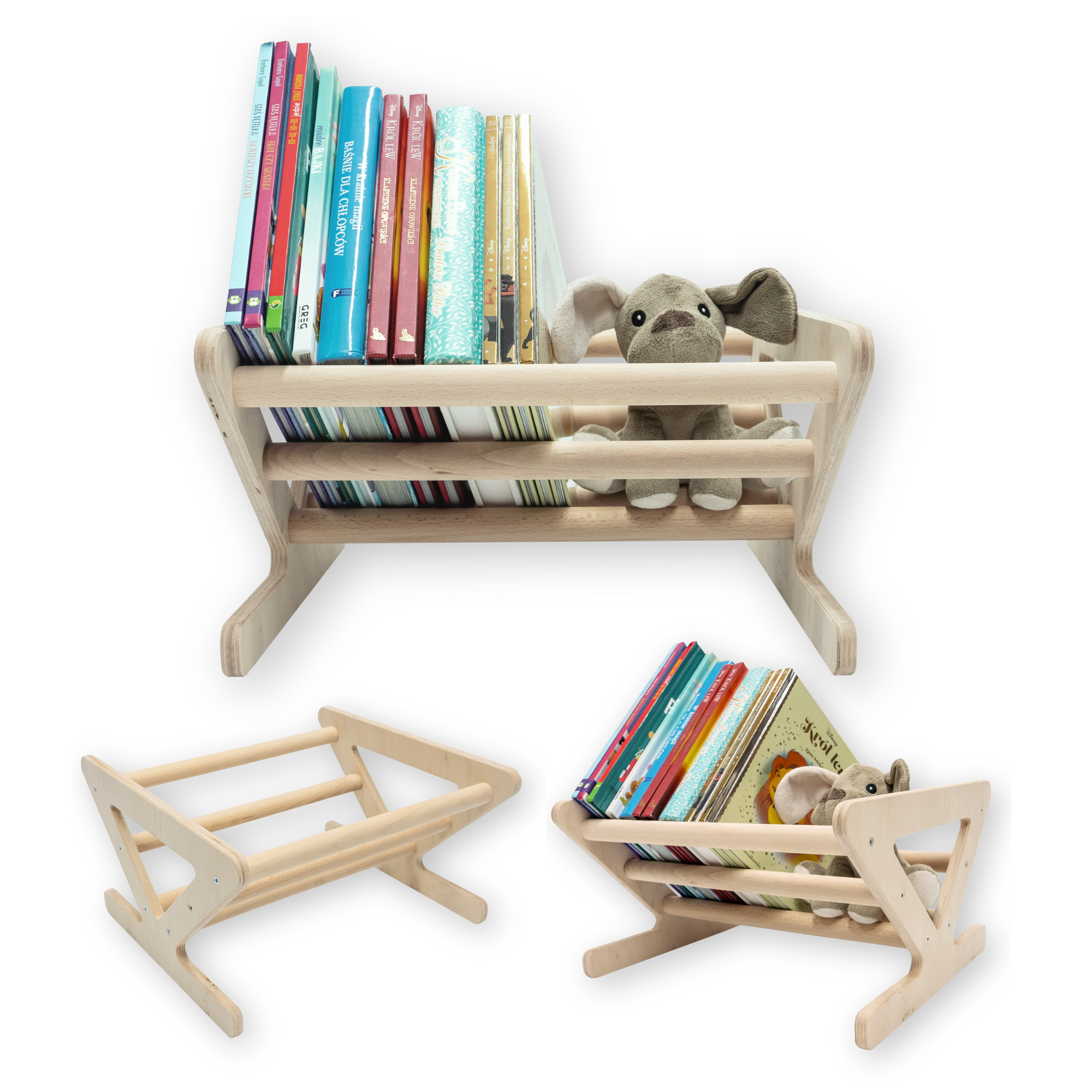 MAMOI® Children's bookcase and cabinet, Small wall bookcase, Bookshelves and children's room furniture, Montessori bookcases for children-0