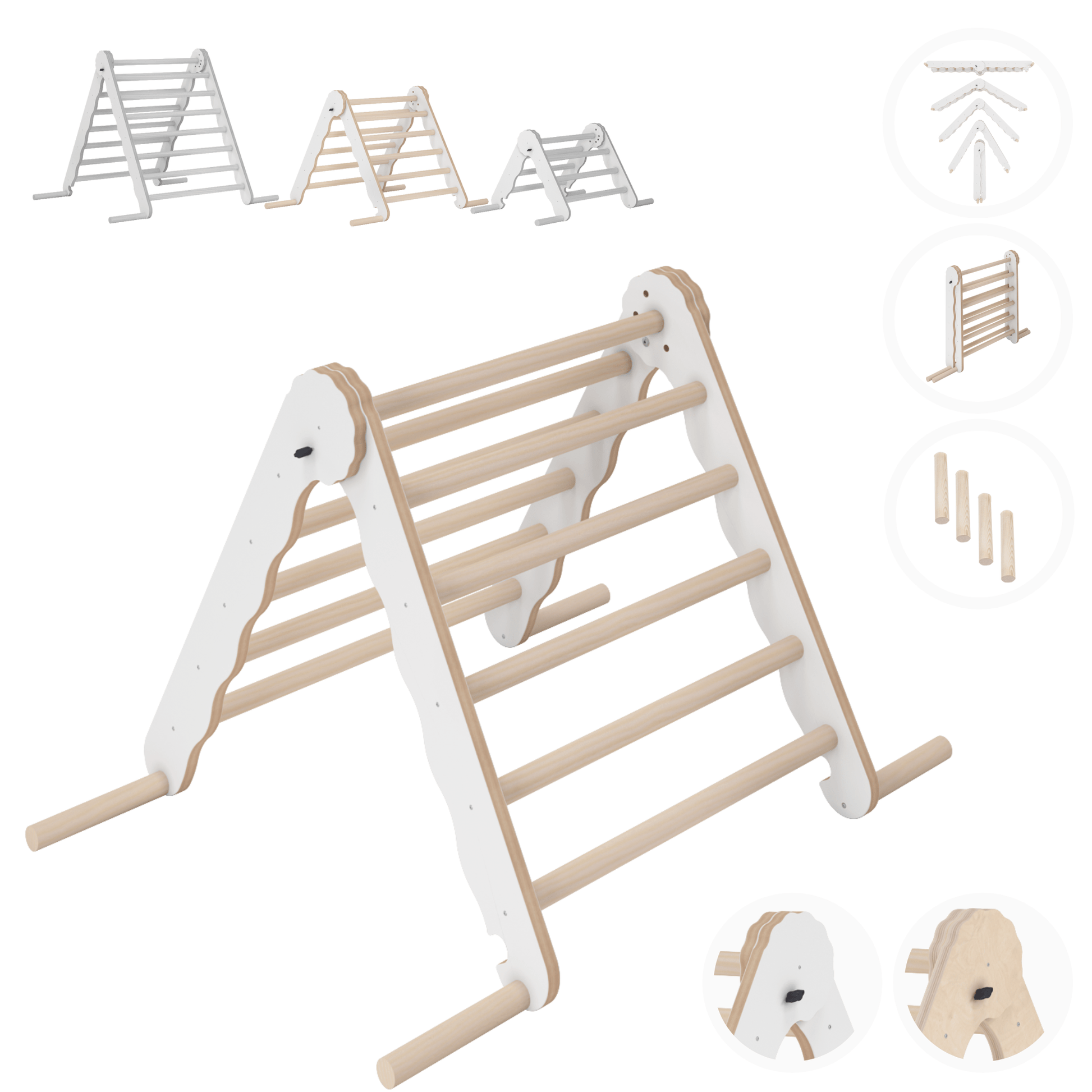 MAMOI® Modern climbing triangle | Kids climbing frame minimalist design | Yarnwood folding pikler triangle for baby 100% ECO | Made in EU-0