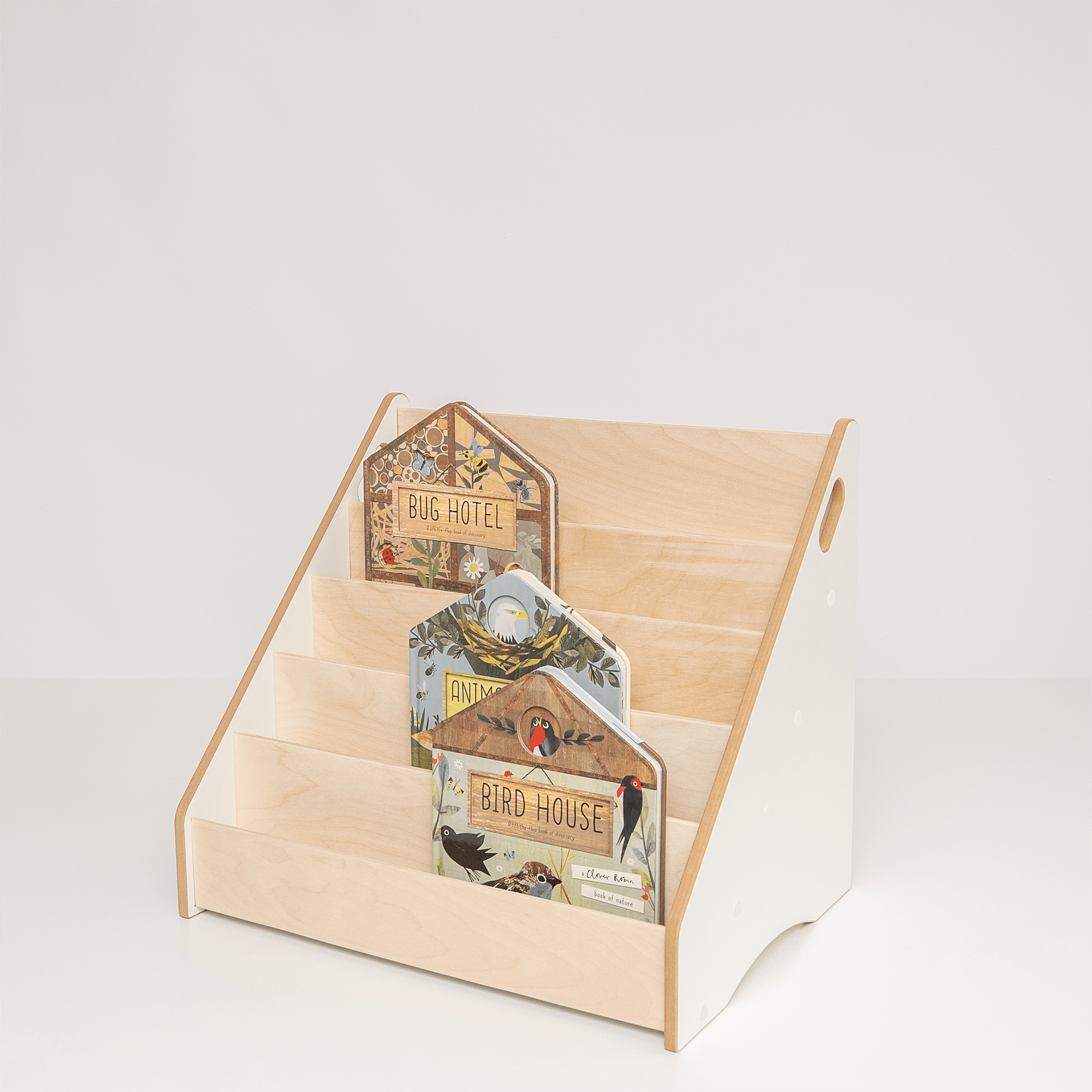 MAMOI® wooden bookshelf for children, children's bookshelf, book stand, wall shelf children's room, shelf, book shelf, children's shelf-0