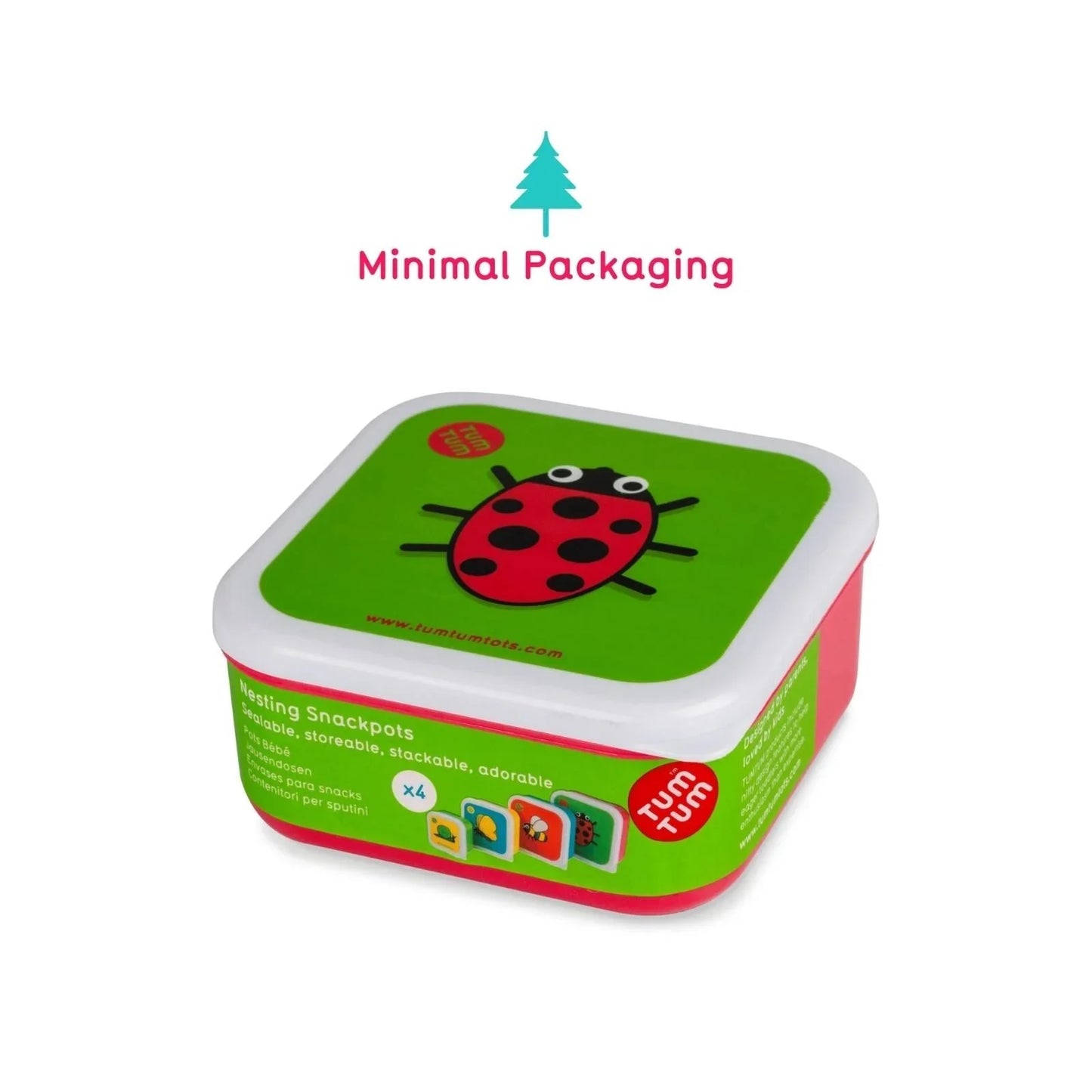 TUM TUM Nesting Snack Pots Pack of 4 - Bugs