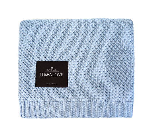 Bamboo baby blanket - Baby Blue - Macaroon knit