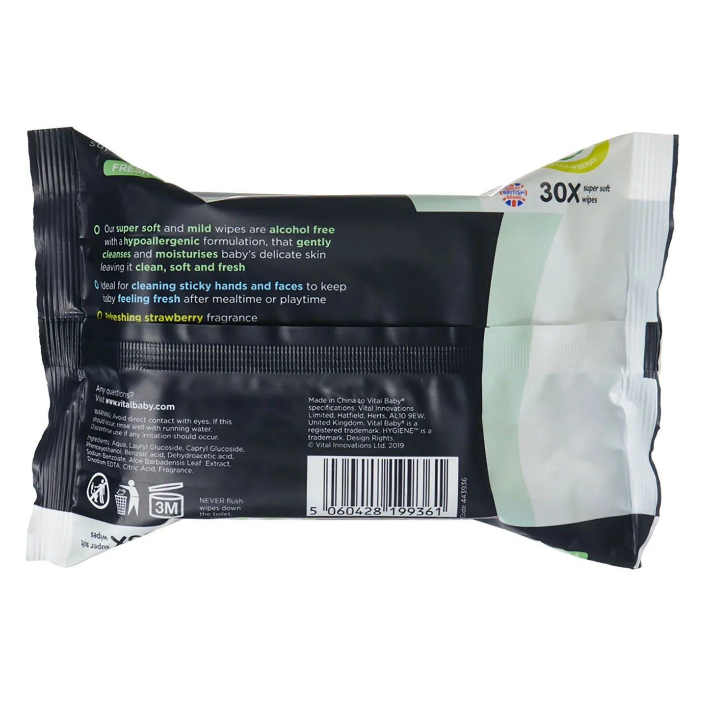 Vital Baby Hygiene Super Soft Hand & Face Wipes 30 pcs