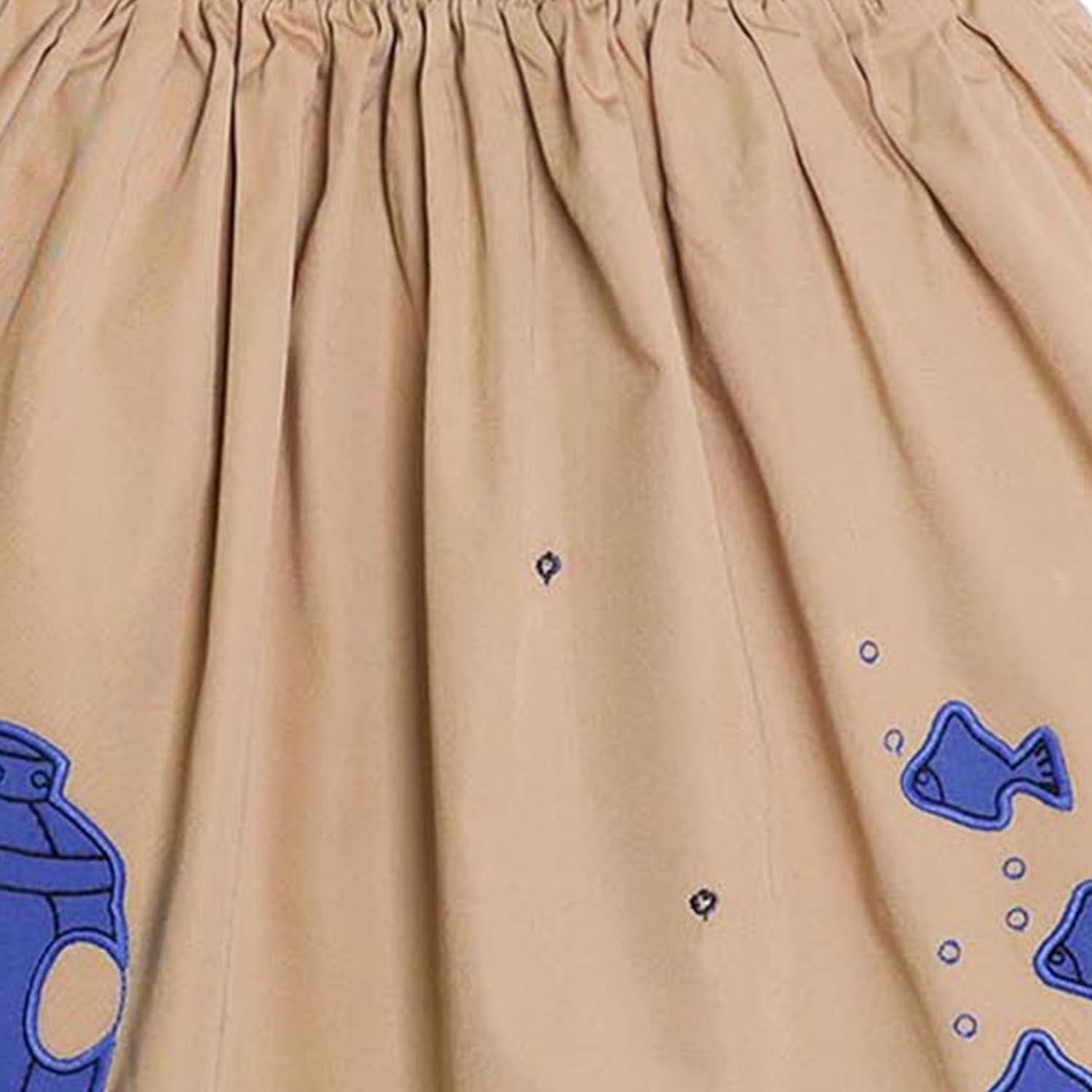 MAGIC MENDING PRELOVED Beige Cotton Skirt with Submarine, 8 years-2