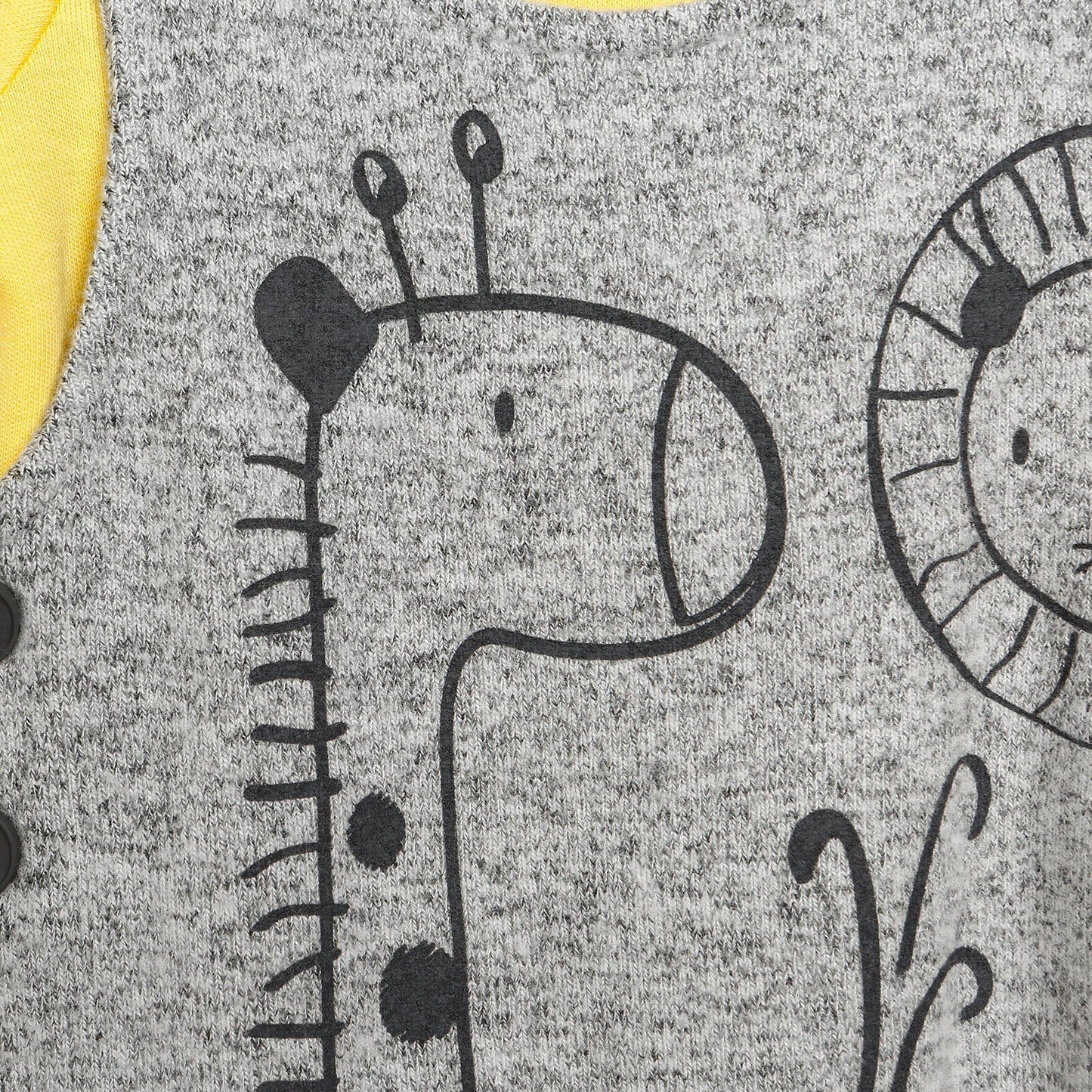 For My Baby Newborn Wild Overalls-Sweatshirt - Grey Melange