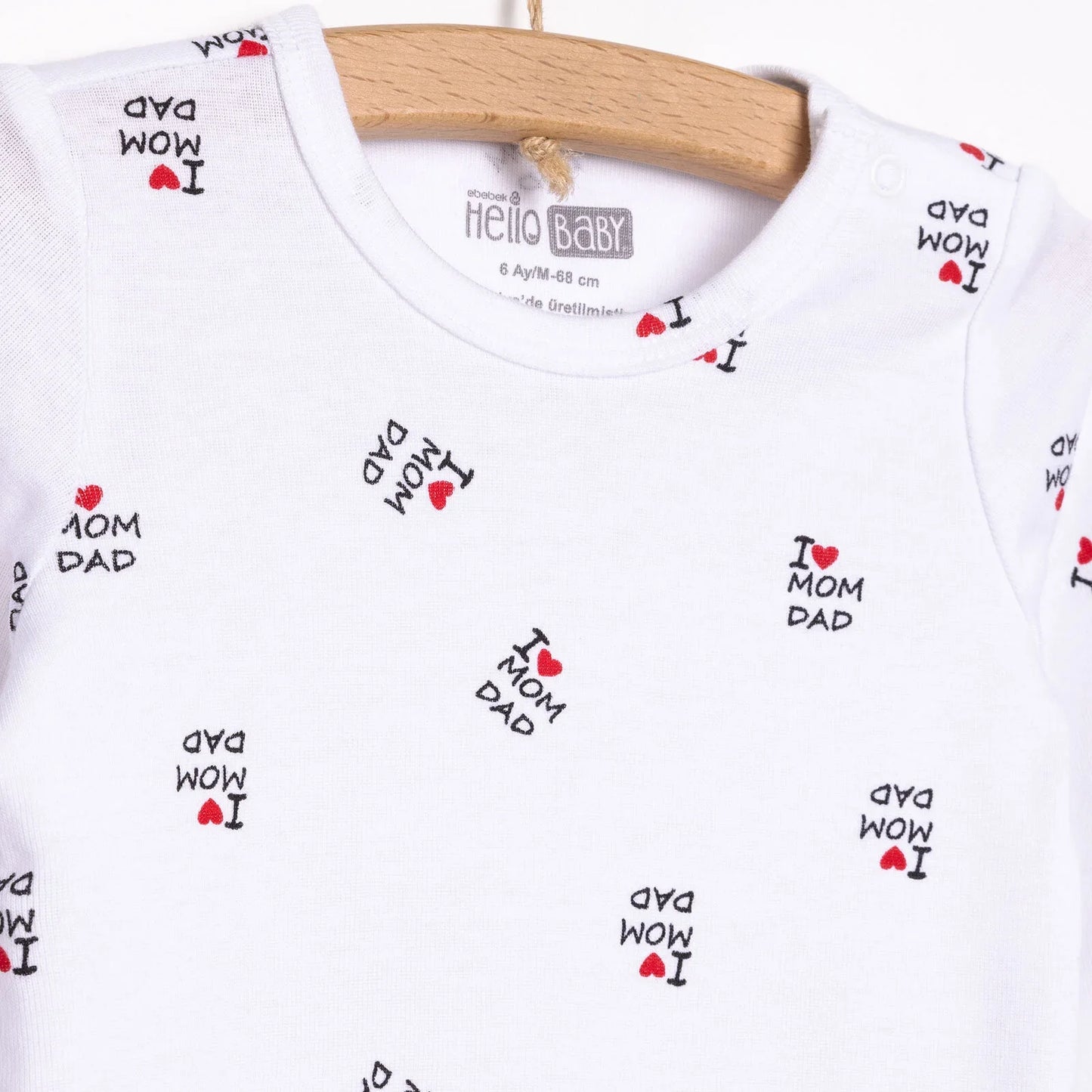 HelloBaby Unisex Long Sleeve Bodysuit - White