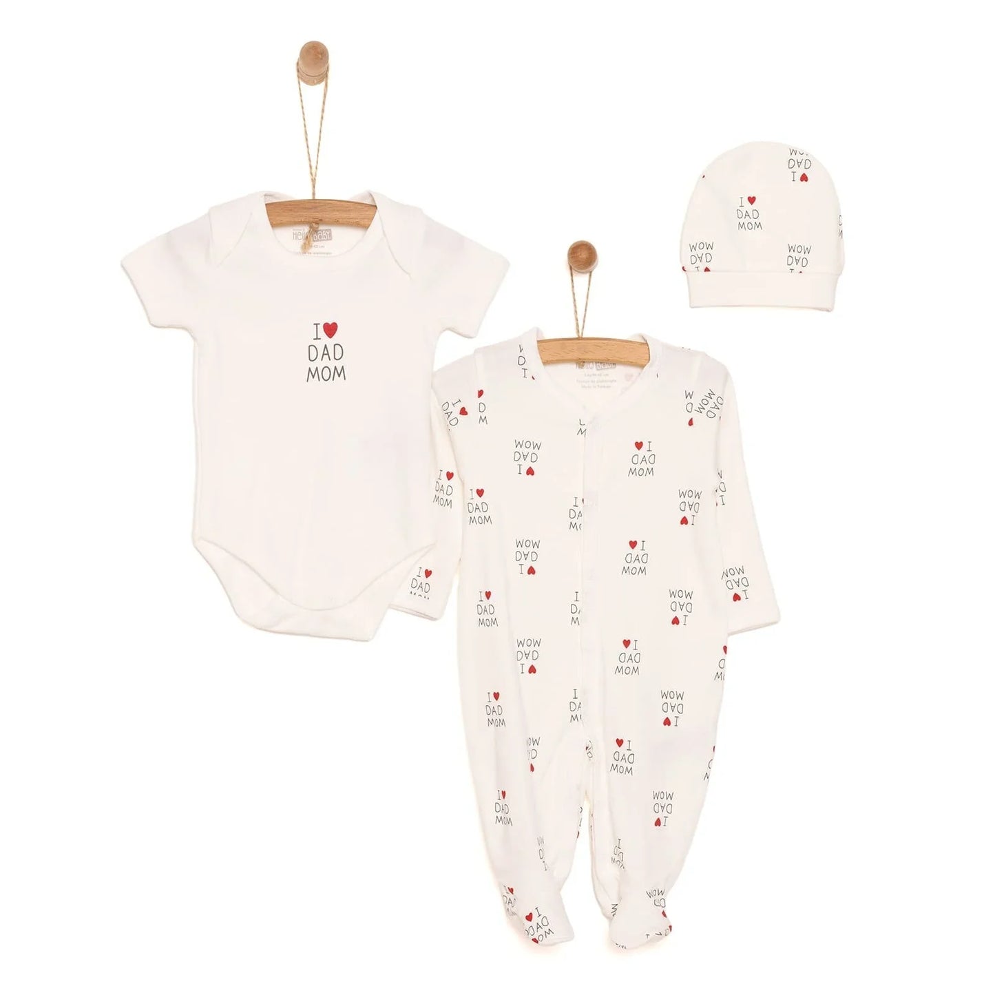 HelloBaby Newborn Baby Mom&Dad Jumpsuit - Ecru