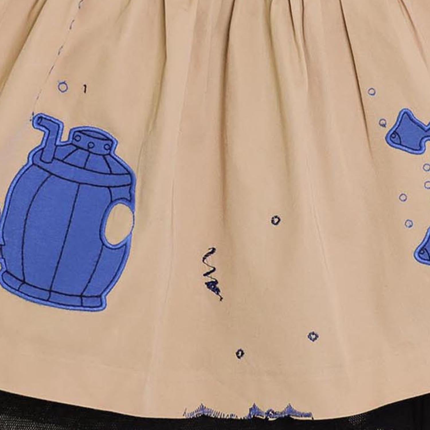 MAGIC MENDING PRELOVED Beige Cotton Skirt with Submarine, 6 years-2