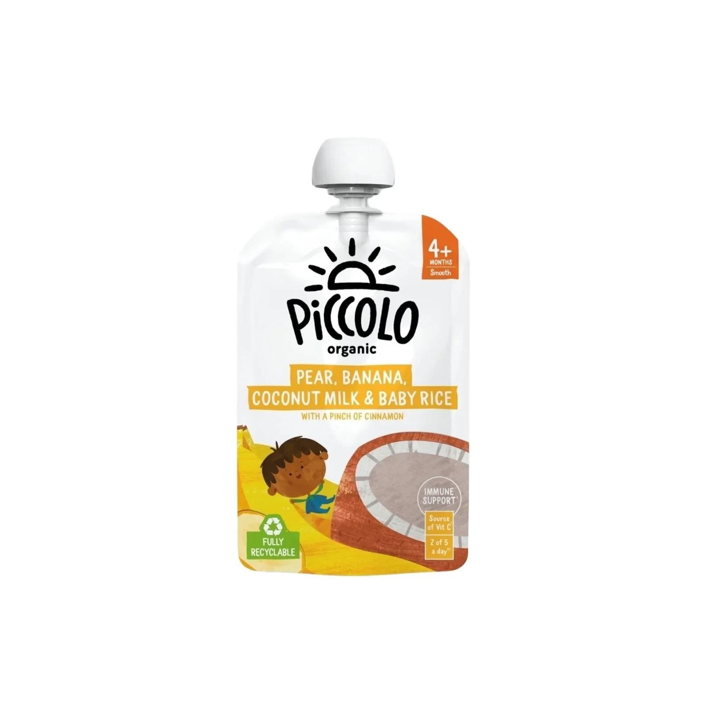 Piccolo Organic Pear Banana Coconut Milk & Baby Rice 4+ months 100g