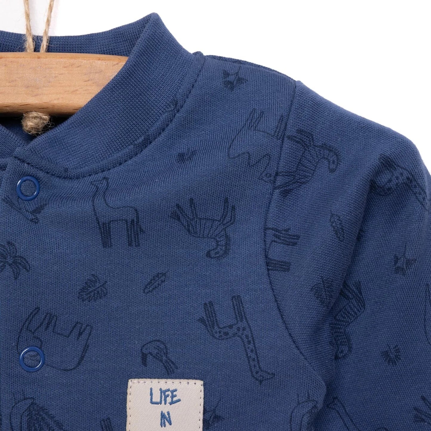 Bebetto Newborn Unisex Footed Jumpsuit - Indigo