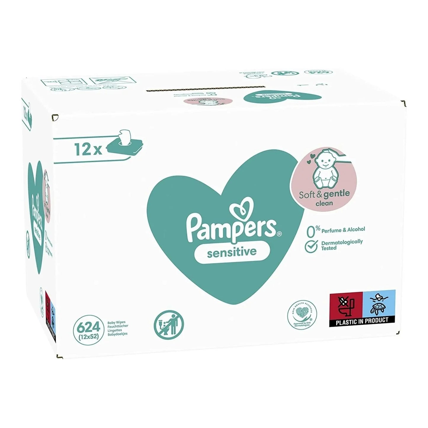 Pampers Baby Wipes Sensitive 12x52 pcs
