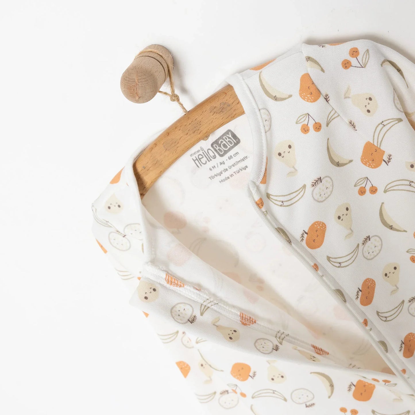 HelloBaby Newborn Girl Organic Footed Jumpsuit - Ecru