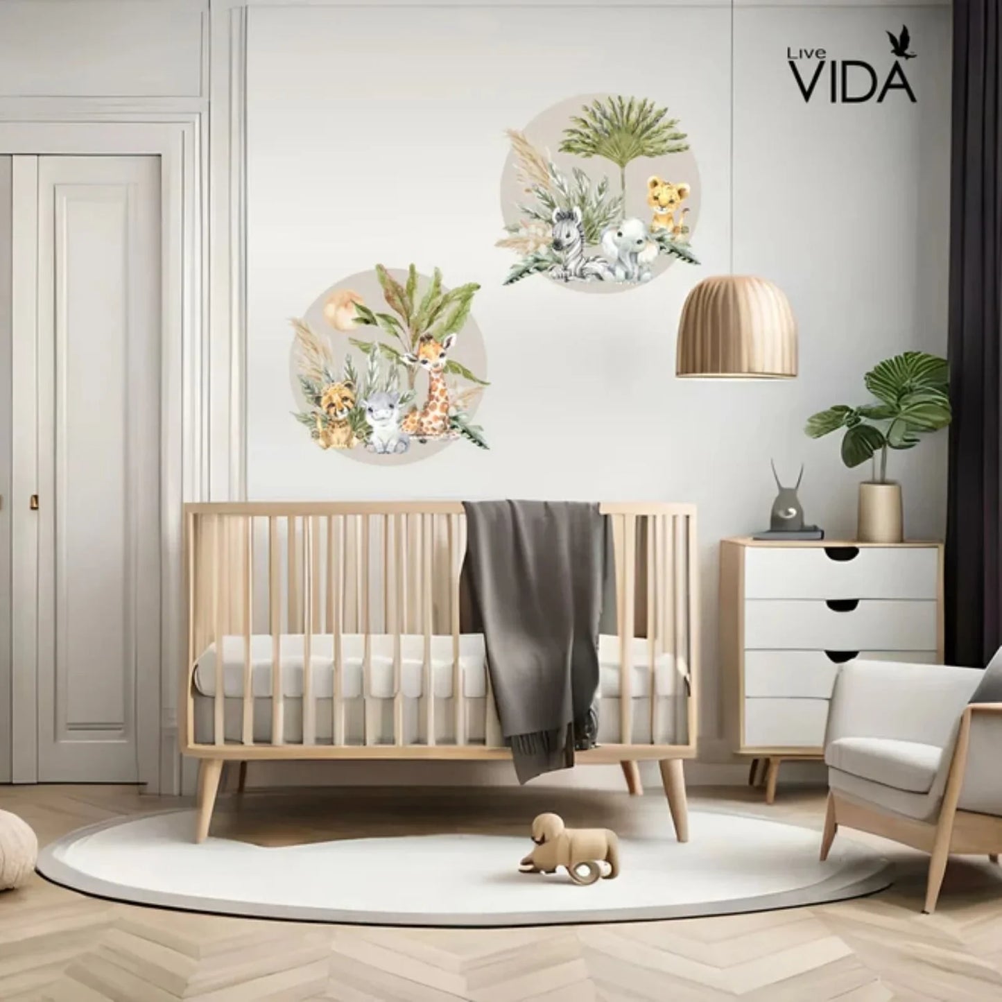 Live Vida Baby Safari Circle Wall Sticker 2 pcs