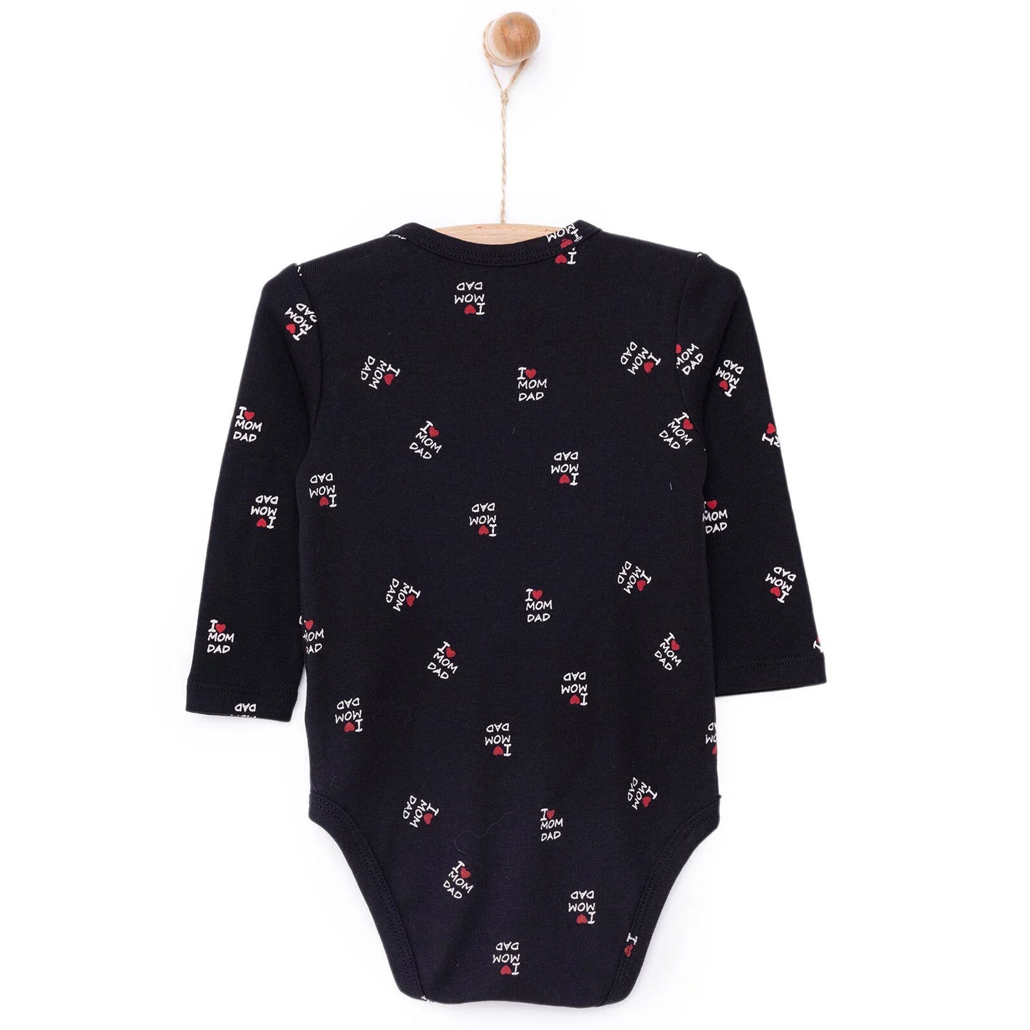 HelloBaby Unisex Long Sleeve Bodysuit - Black