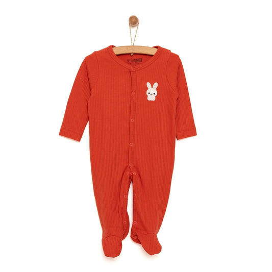 HelloBaby Newborn Girl Footed Jumpsuit - Vermilion