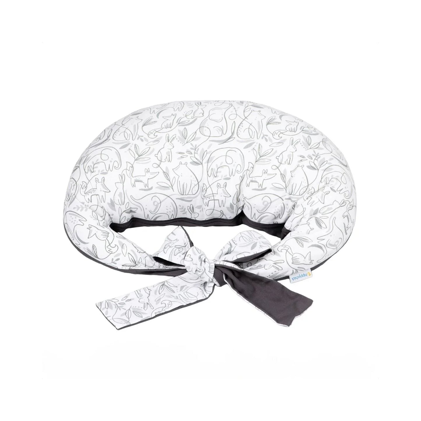 Hippychick Feeding Pillow - Animal Friends Grey