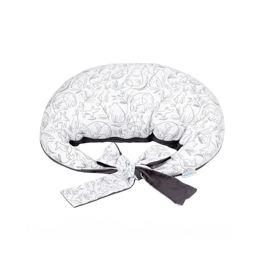 Hippychick Feeding Pillow - Animal Friends Grey