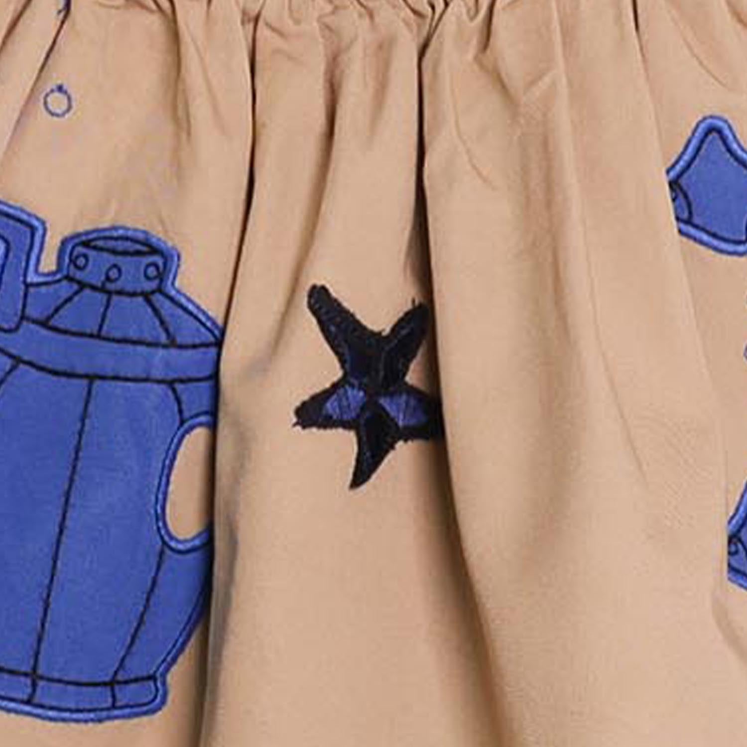 MAGIC MENDING PRELOVED Beige Cotton Skirt with Submarine, 2 years-2