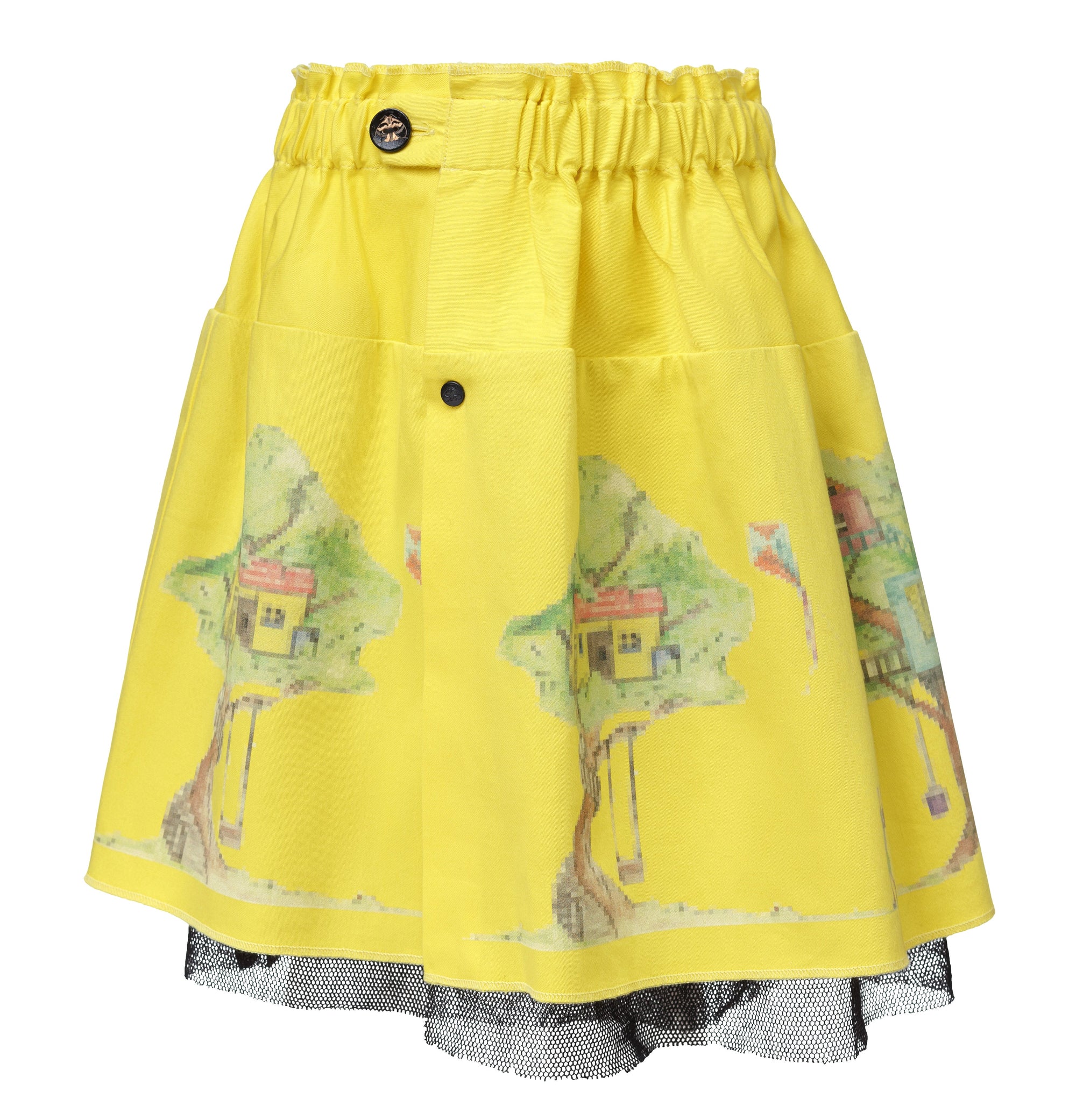 Yellow Skirt with Treehouse Print-0