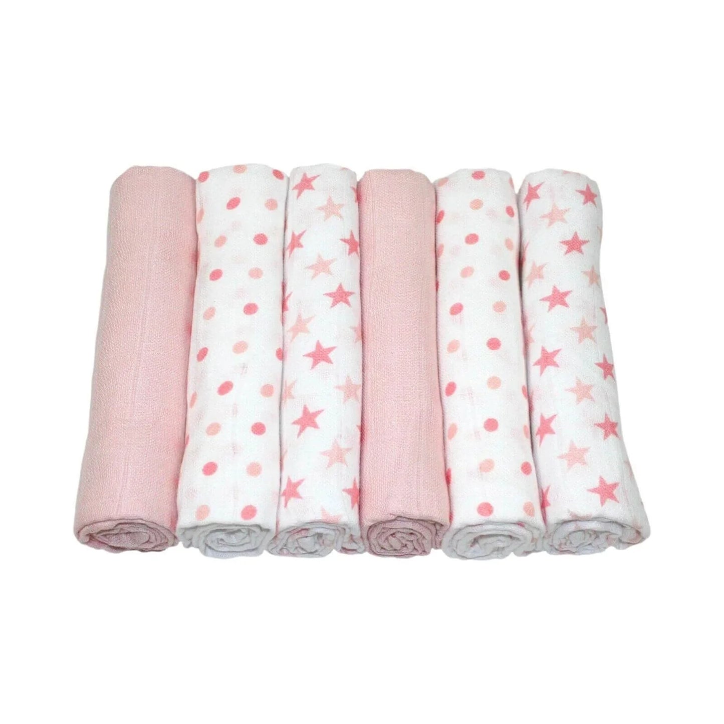 MuslinZ 6 Pack Muslin Squares 70x70cm - Pink