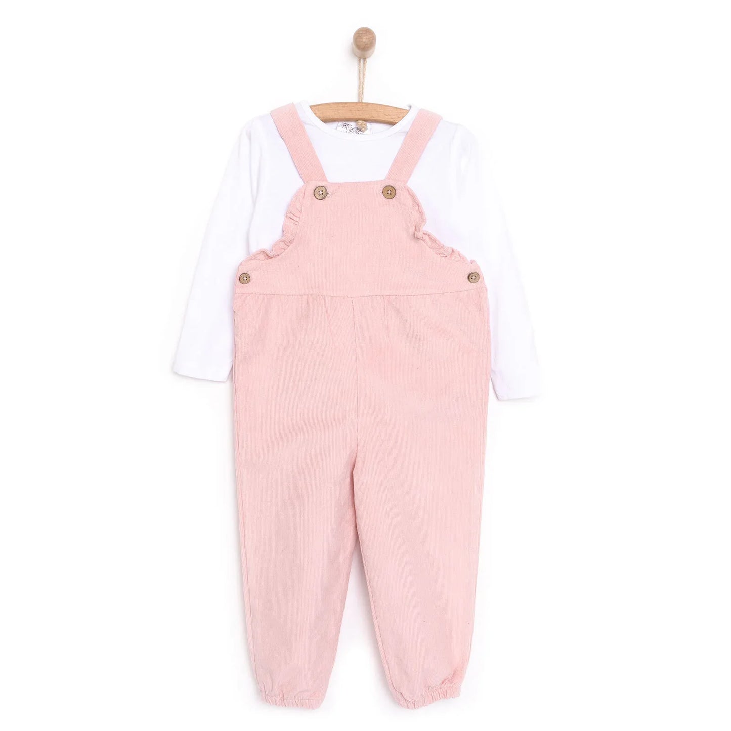 HelloBaby Basic Baby Girl Dungaree - Powder