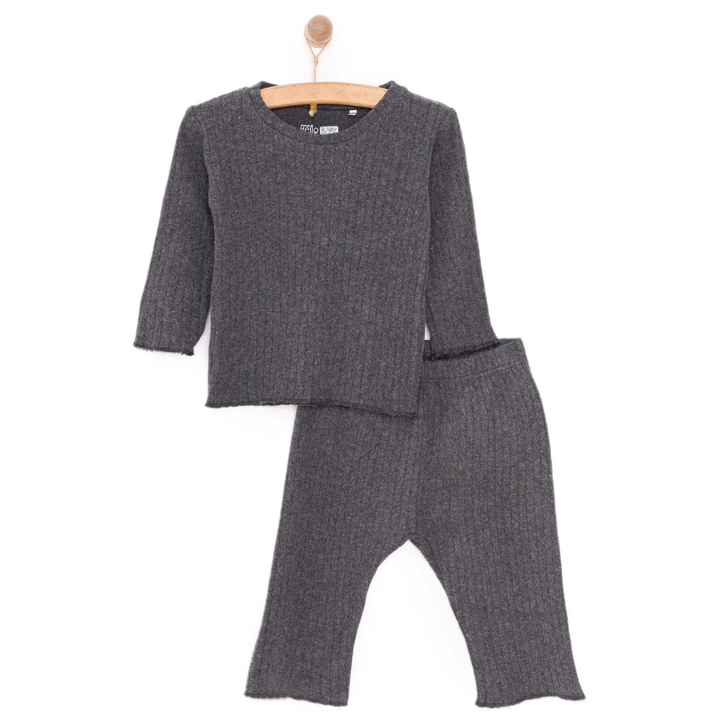 HelloBaby  Baby Boy Long Sleeve Pyjamas Set - Dark Grey