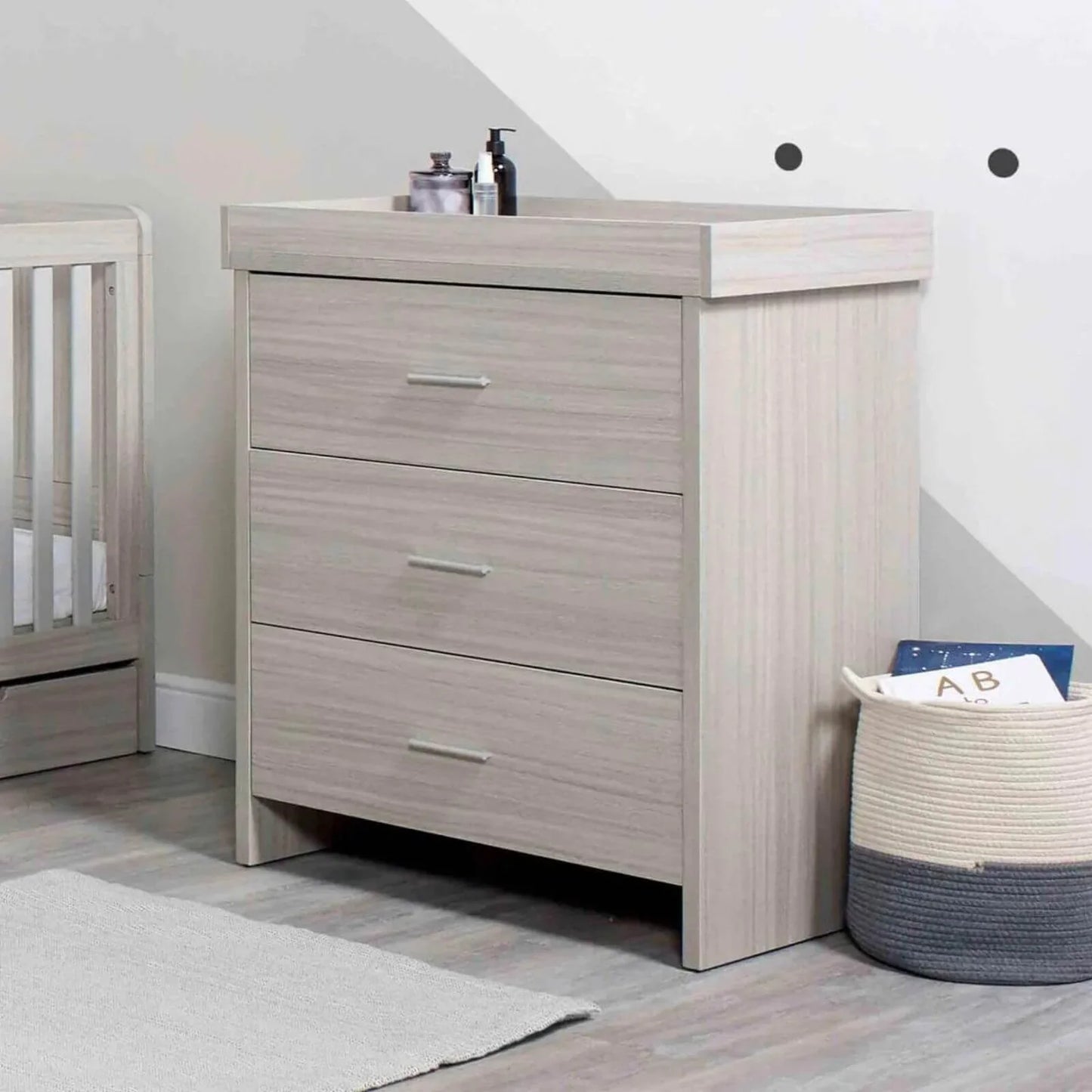 Ickle Bubba Pembrey Changing Unit & Chest - Ash Grey