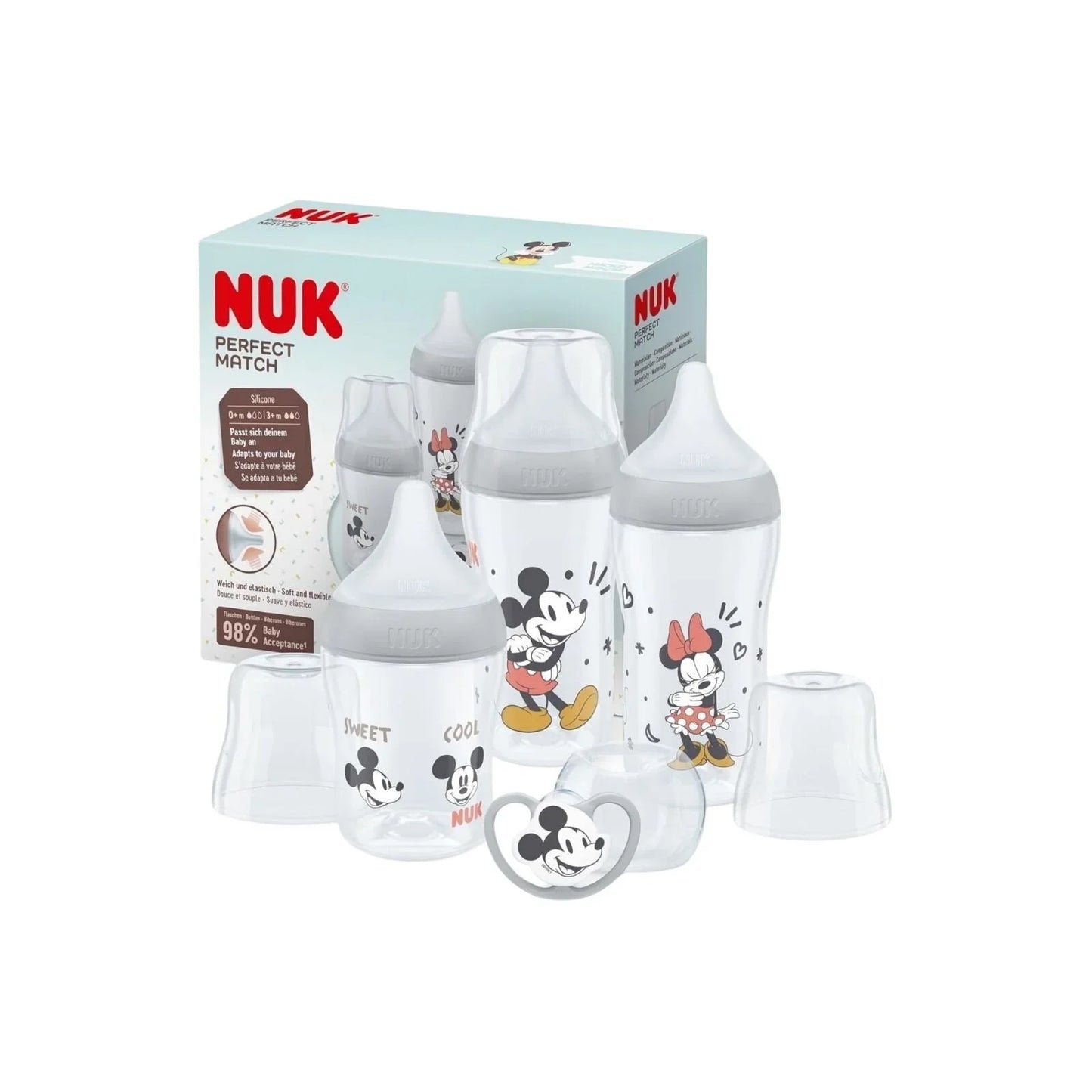 NUK Anti-Colic Perfect Match Starter Set Pack of 4 - Mickey