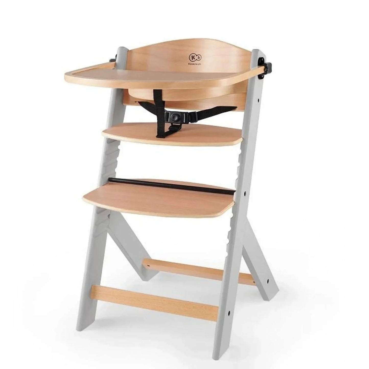 Outlet - Kinderkraft Enock Wooden Highchair - Wooden Grey