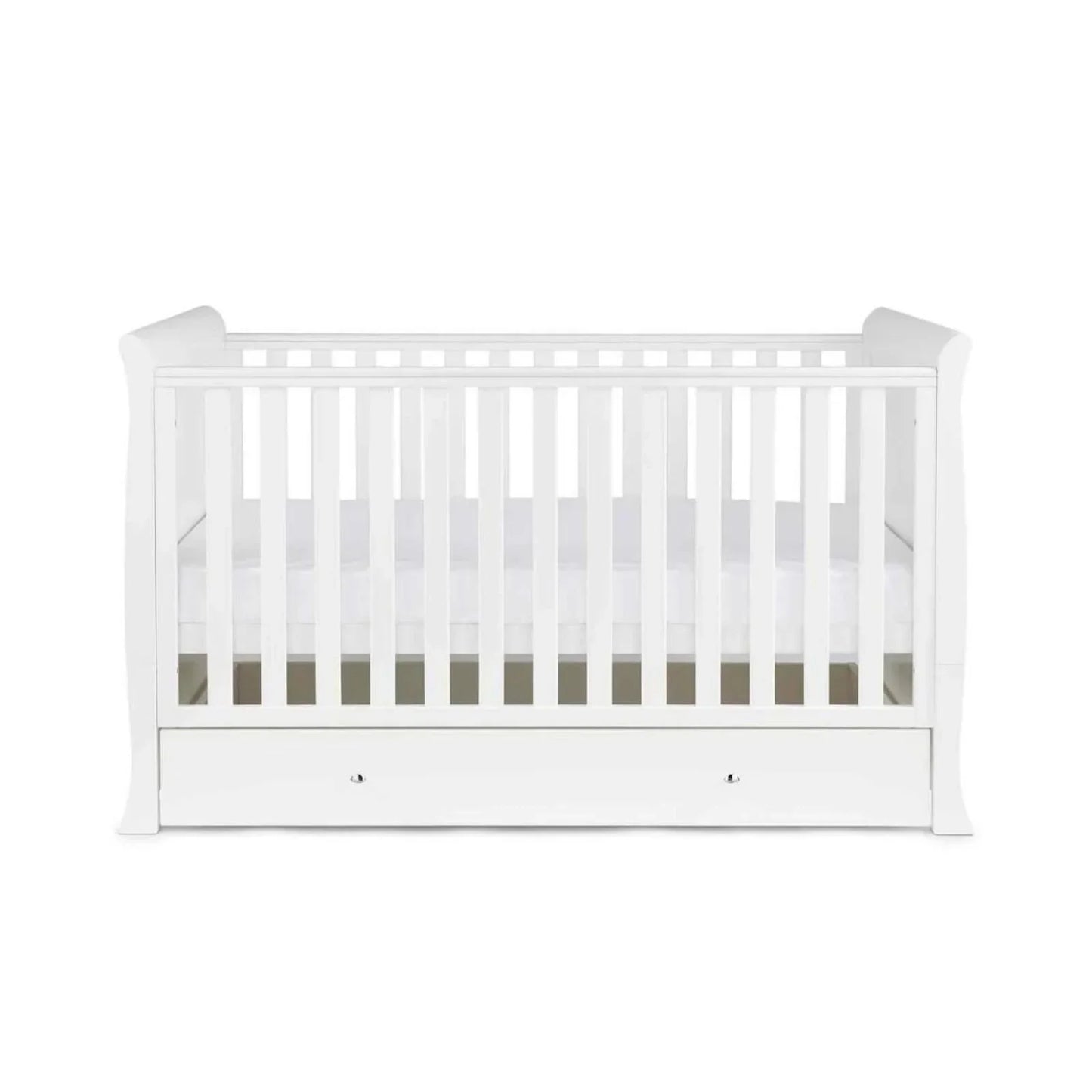 Ickle Bubba Snowdon Classic Cot Bed White - Fibre Mattress