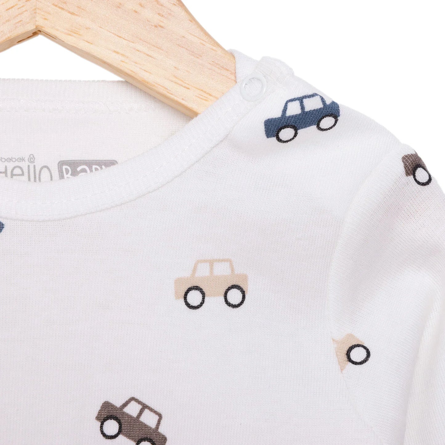 HelloBaby Boy Long Sleeve Bodysuit - Ecru