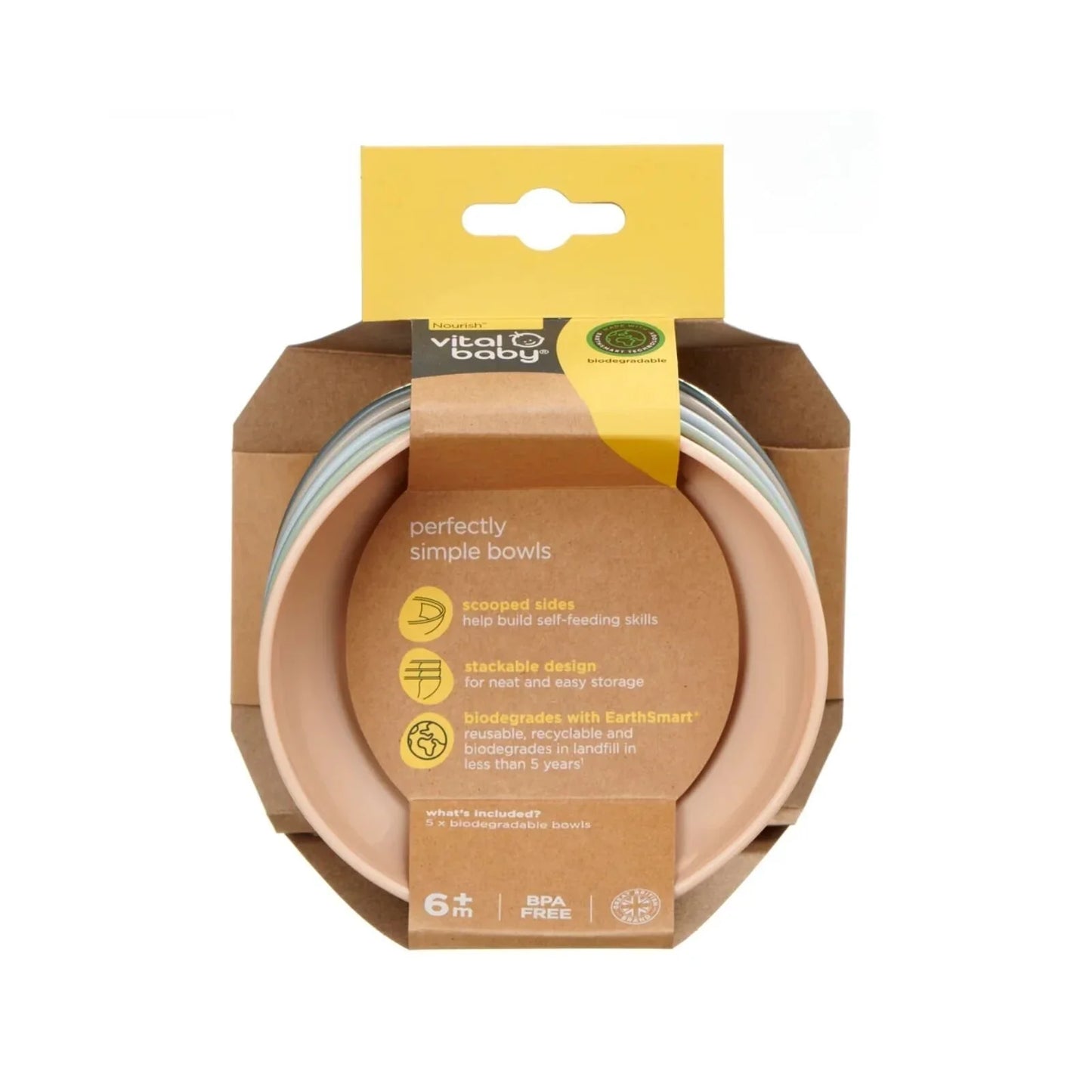 Vital Baby Nourish Perfectly Simple Bowl Pack of 5