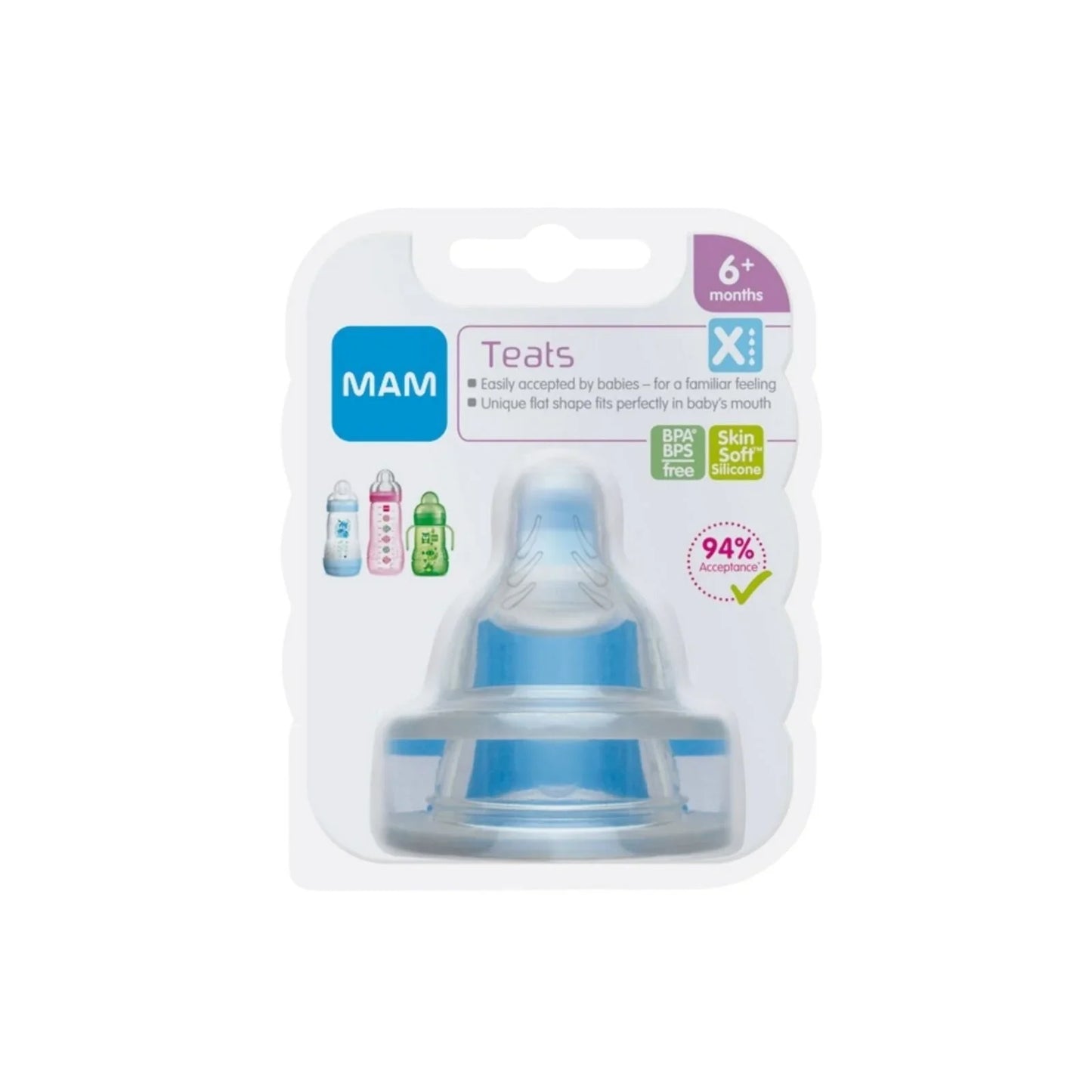 MAM SkinSoft Silicone Teat X Cut Pack of 2