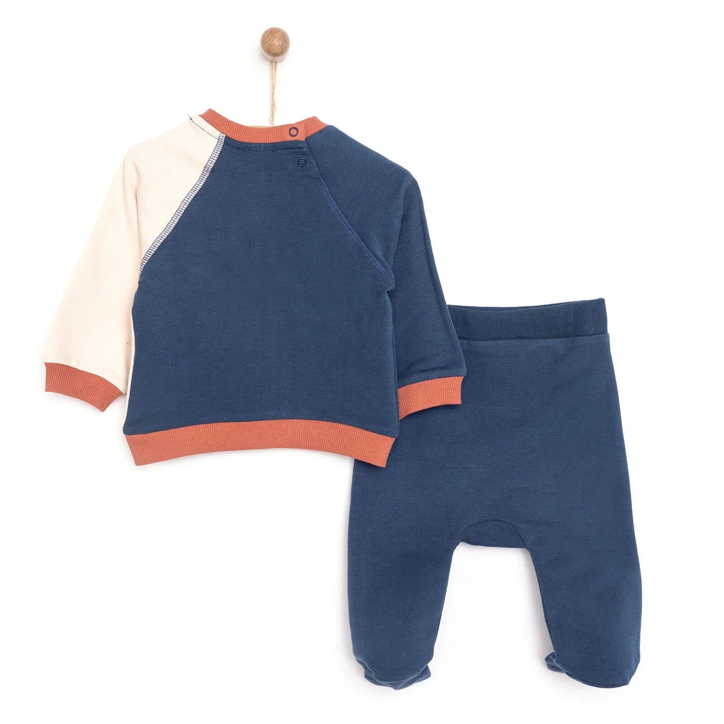 HelloBaby Newborn Colour Block Sweatshirt - Navy Blue