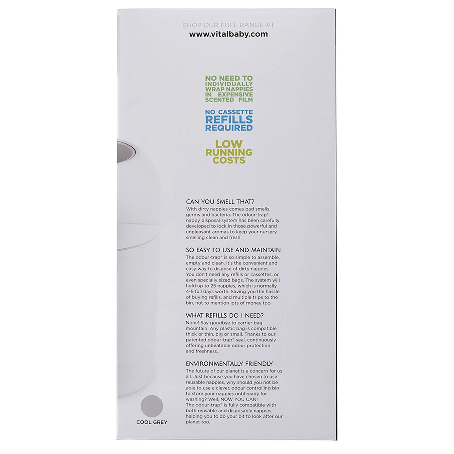 Vital Baby Hygiene Odour-Trap Nappy Disposal System