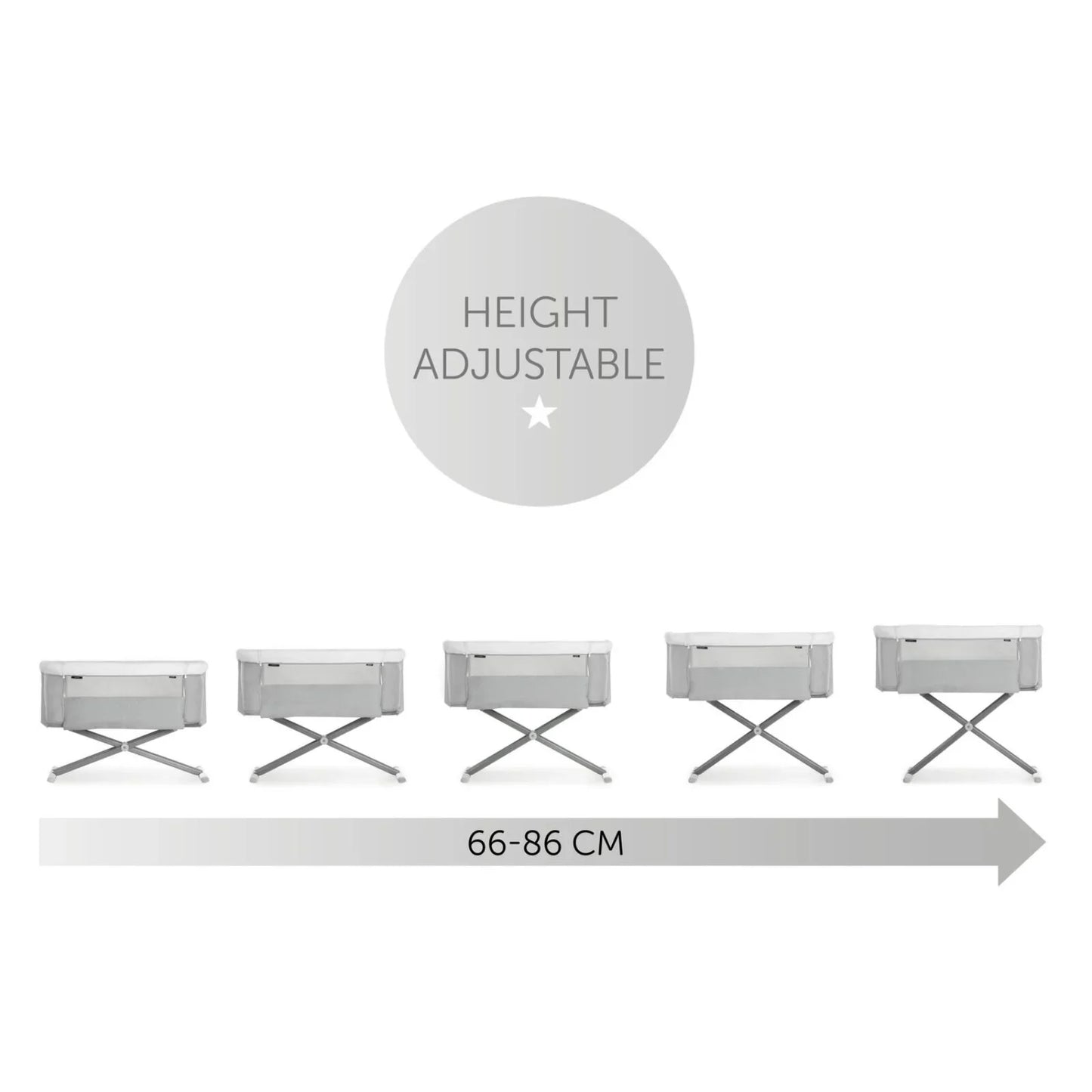 Hauck Face to Me 2 Bedside Crib - Melange Grey