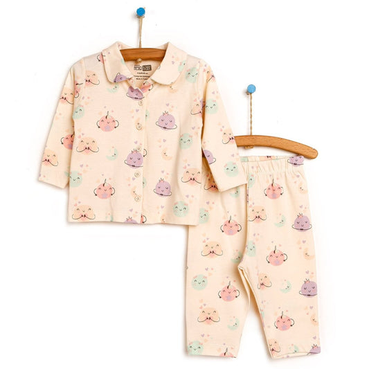 HelloBaby Basic Baby Girl Pyjamas Set - Ecru