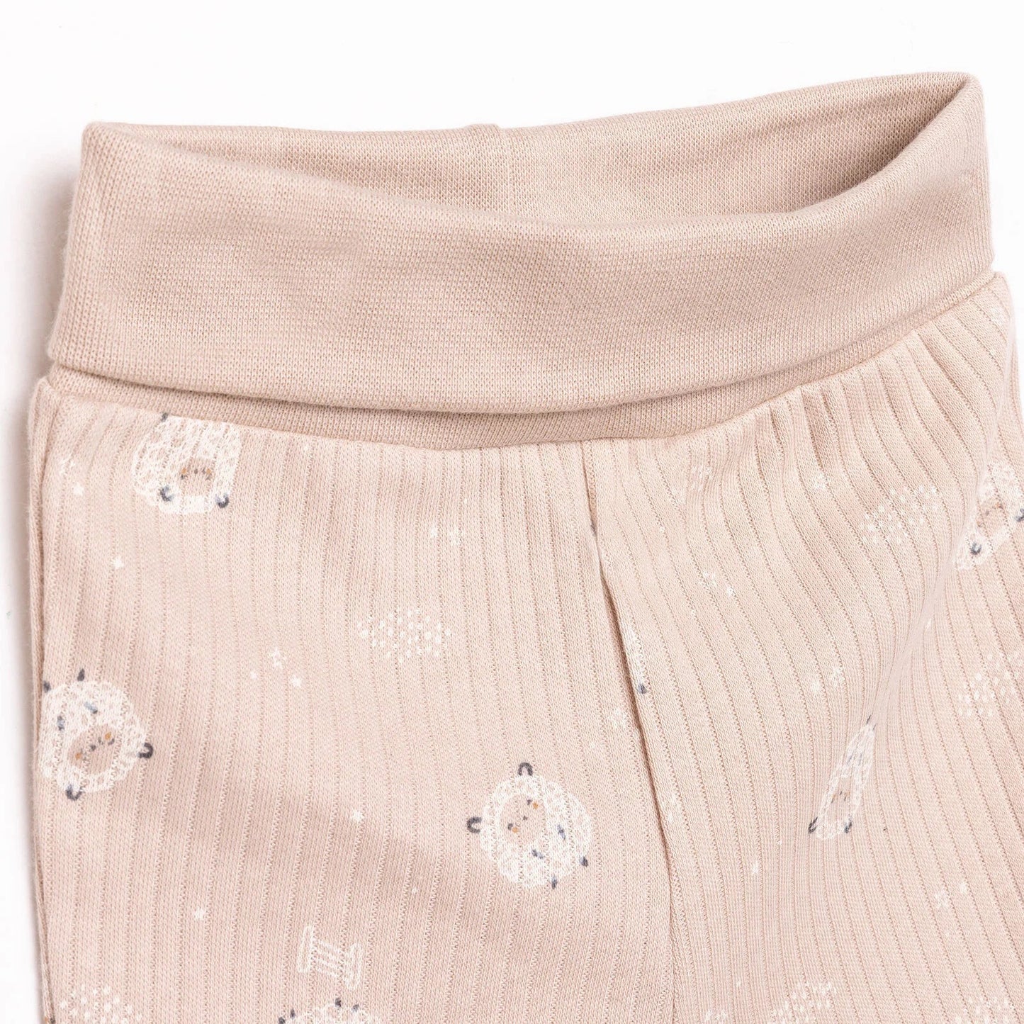 Bebetto Newborn Baby Girl Top-Footed Jumpsuit- Hat - Beige