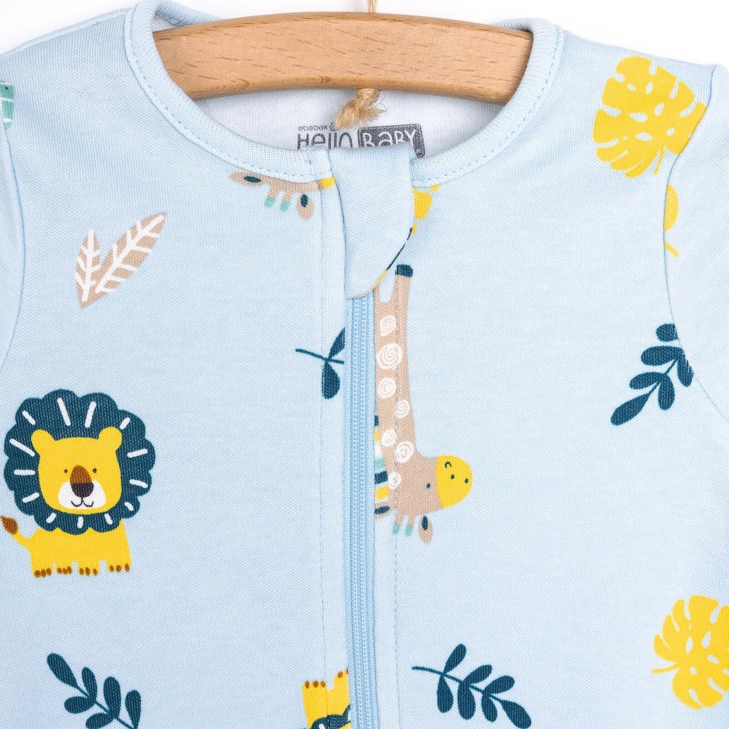 HelloBaby Footed Jumpsuit - Light Blue