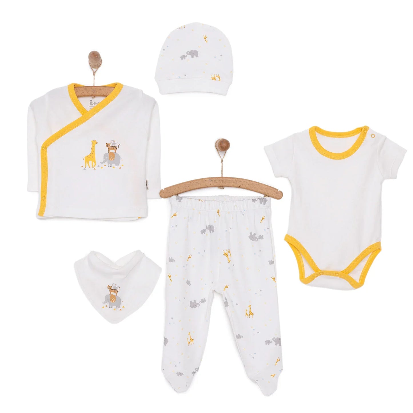Bebbek Boy 5 Piece Newborn Gift Set - Ecru
